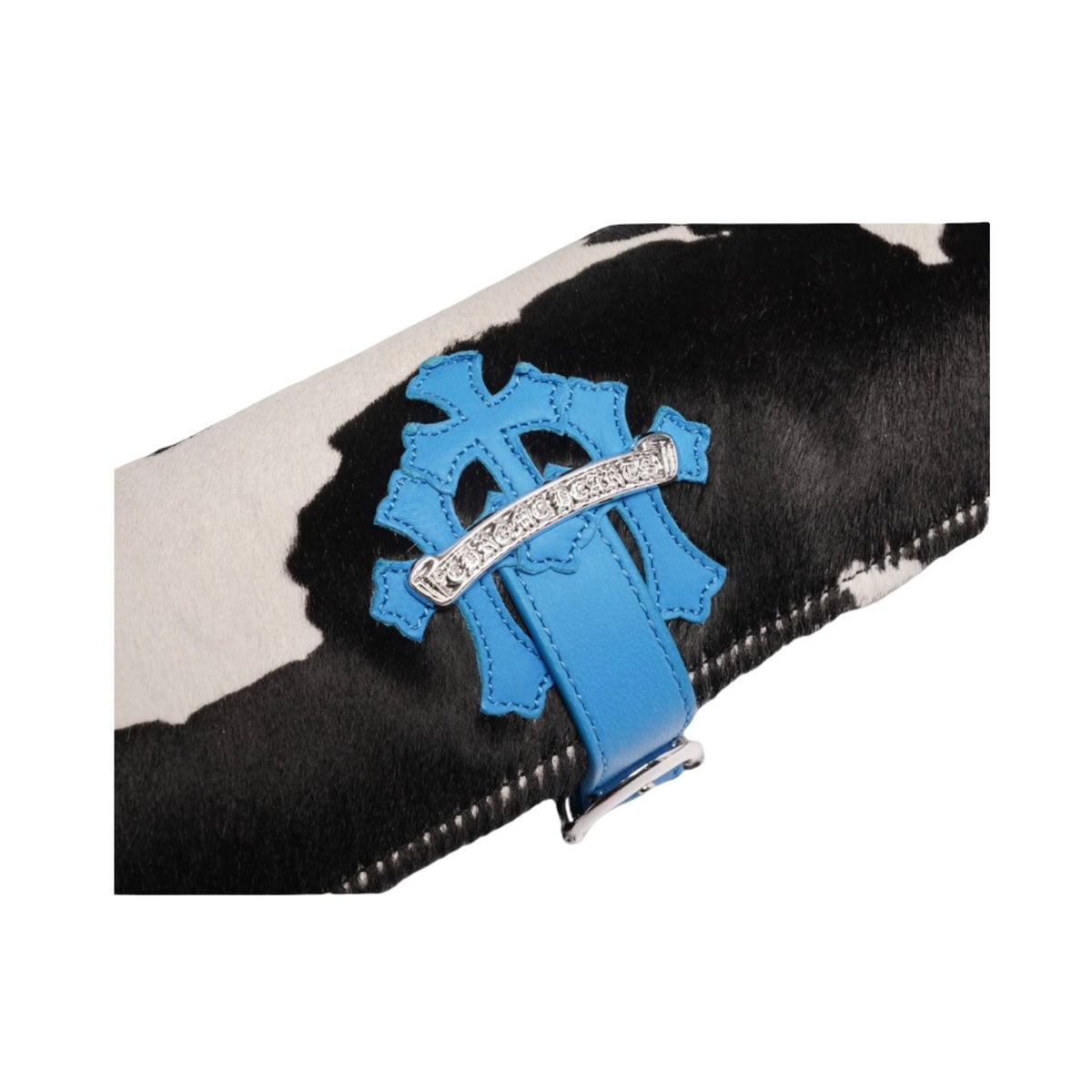 Chrome Hearts Cow Print Blue Cross Cemetery Watch Roll