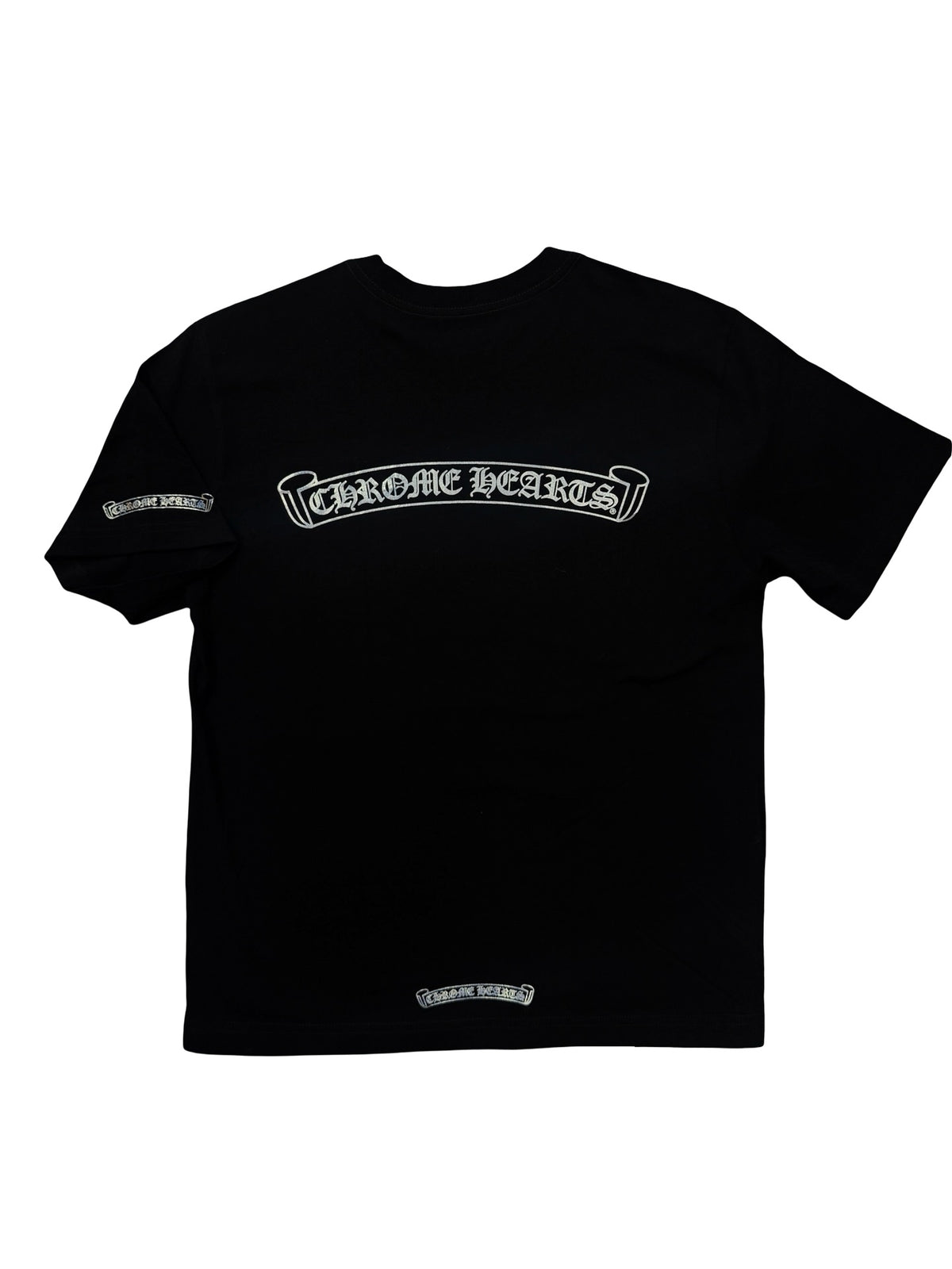 Chrome Hearts  Foil Scroll Logo Black Tee