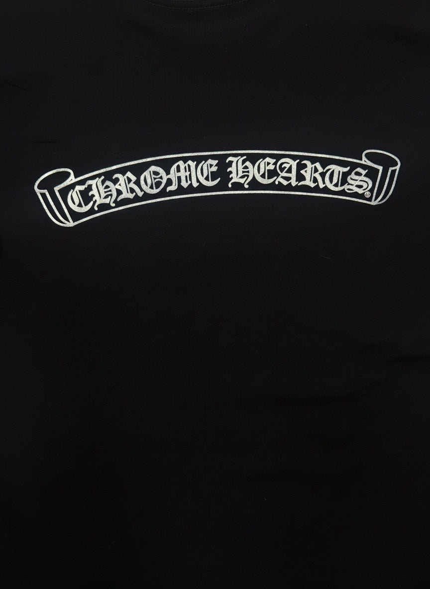 Chrome Hearts  Foil Scroll Logo Black Tee