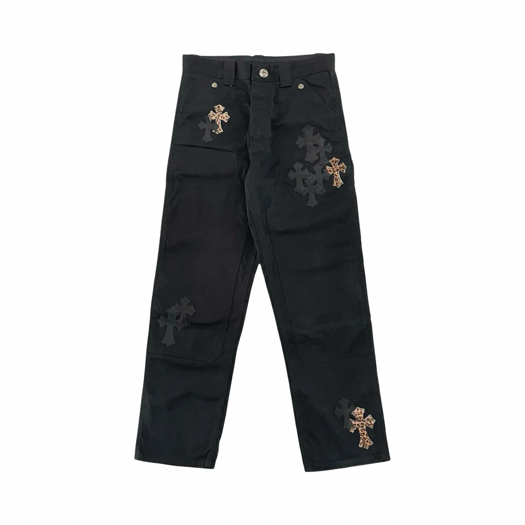 Chrome Hearts Leopard Black Leather Patch Chino Black