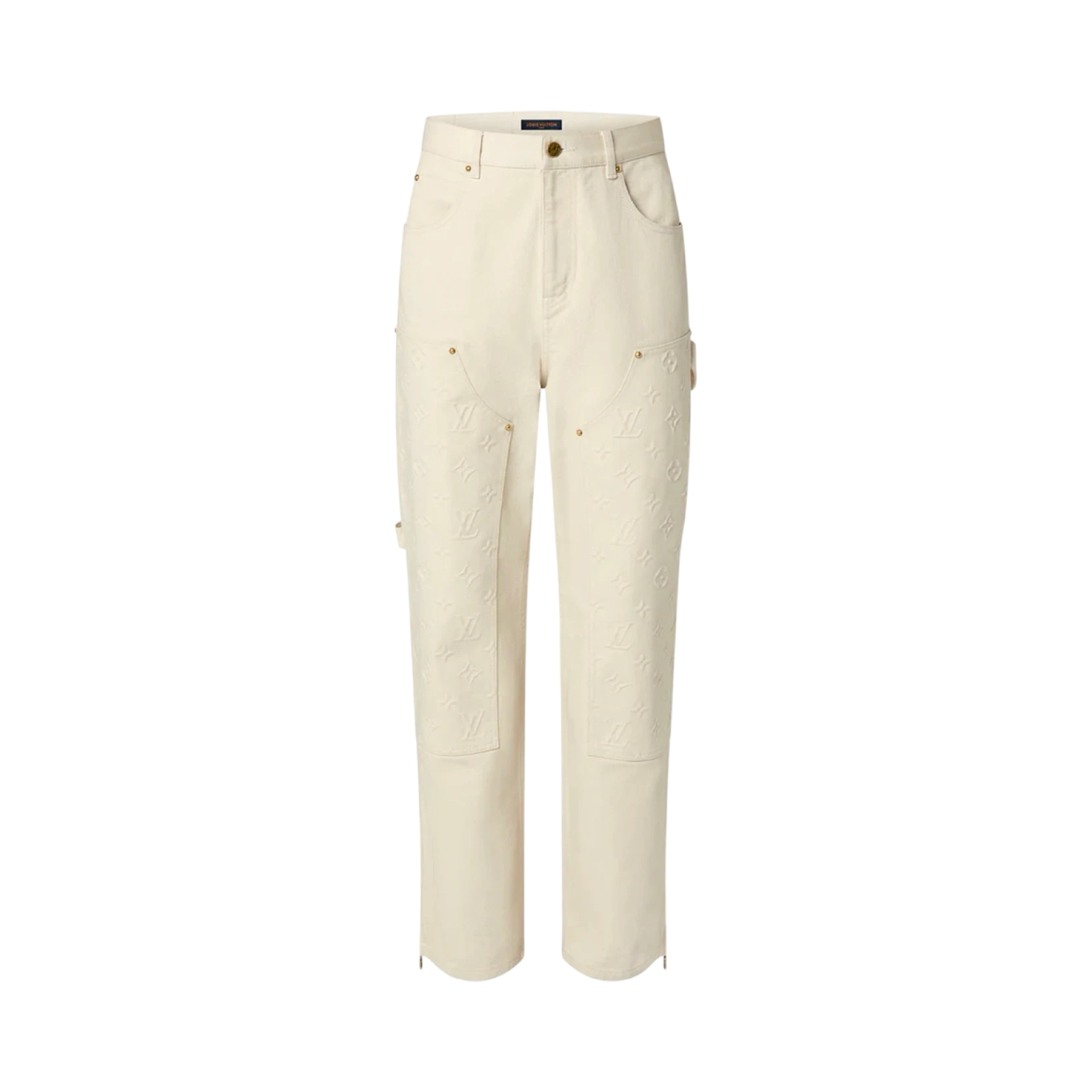 Louis Vuitton Cream Monogram Carpenter Pants