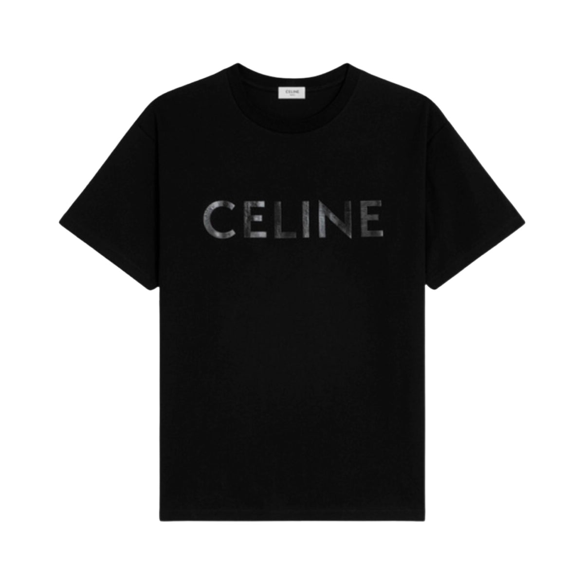 Celine Vinyl Logo Tee Black