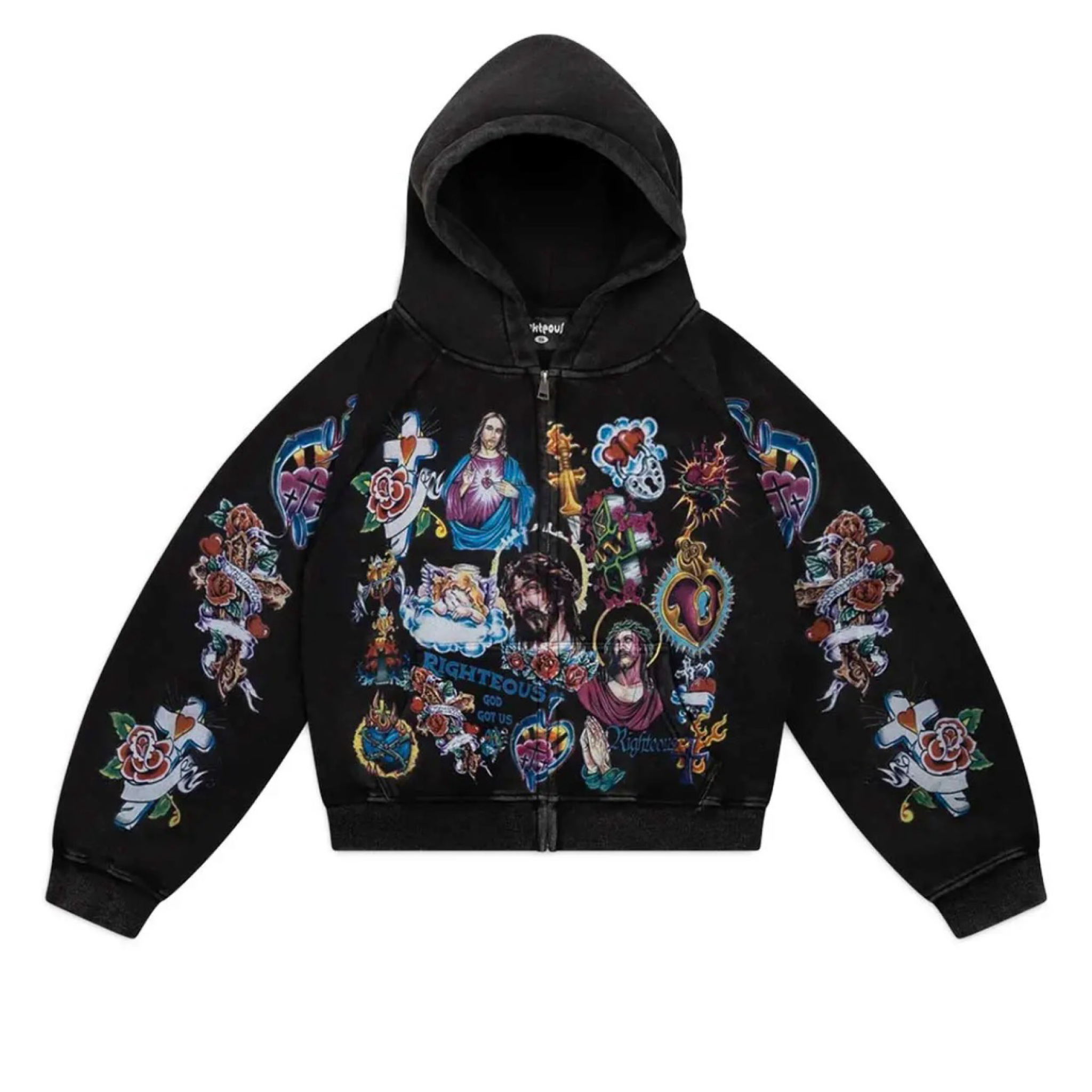 We Are Righteous Risen King Zip Up Black