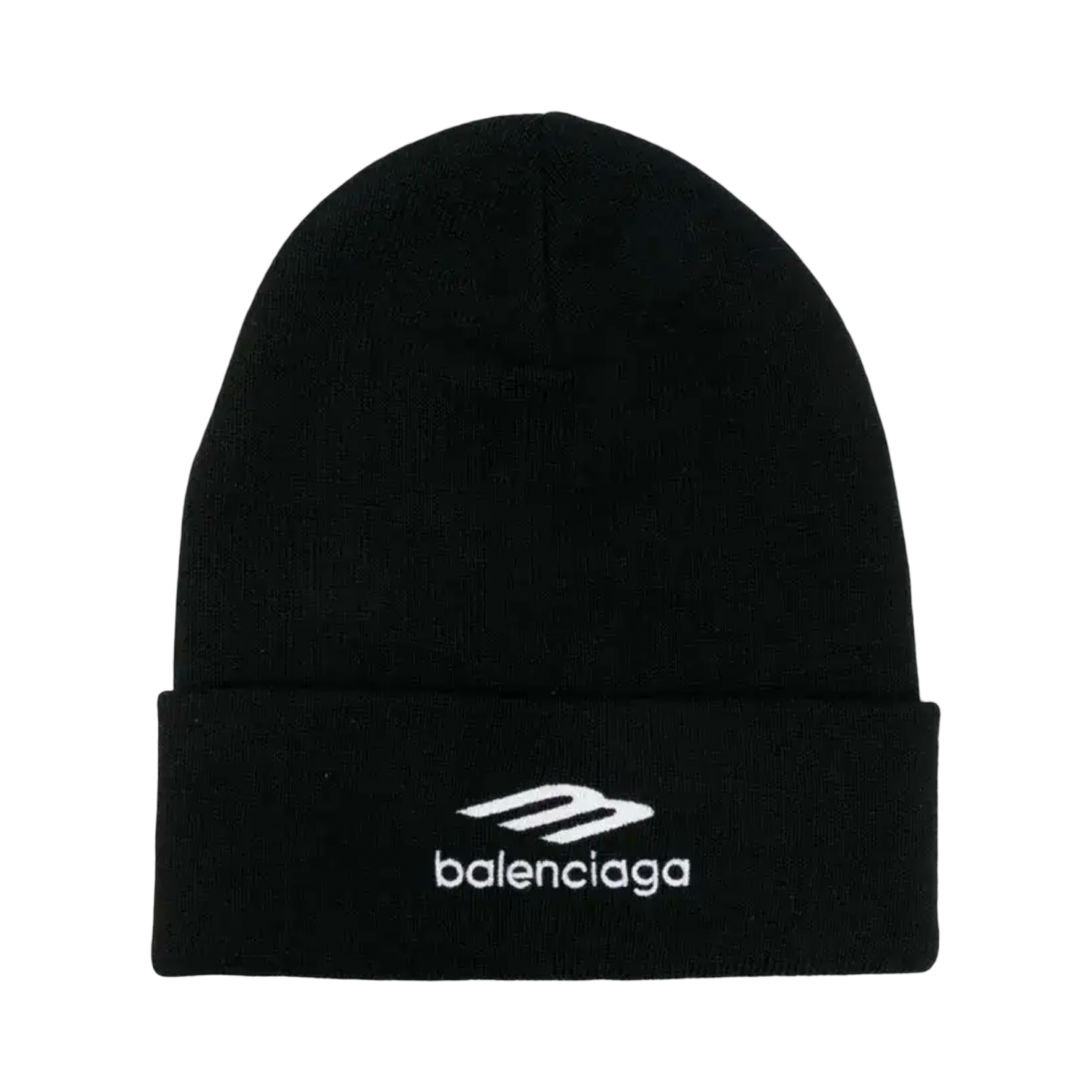 Balenciaga 3B Embroidered Black Beanie