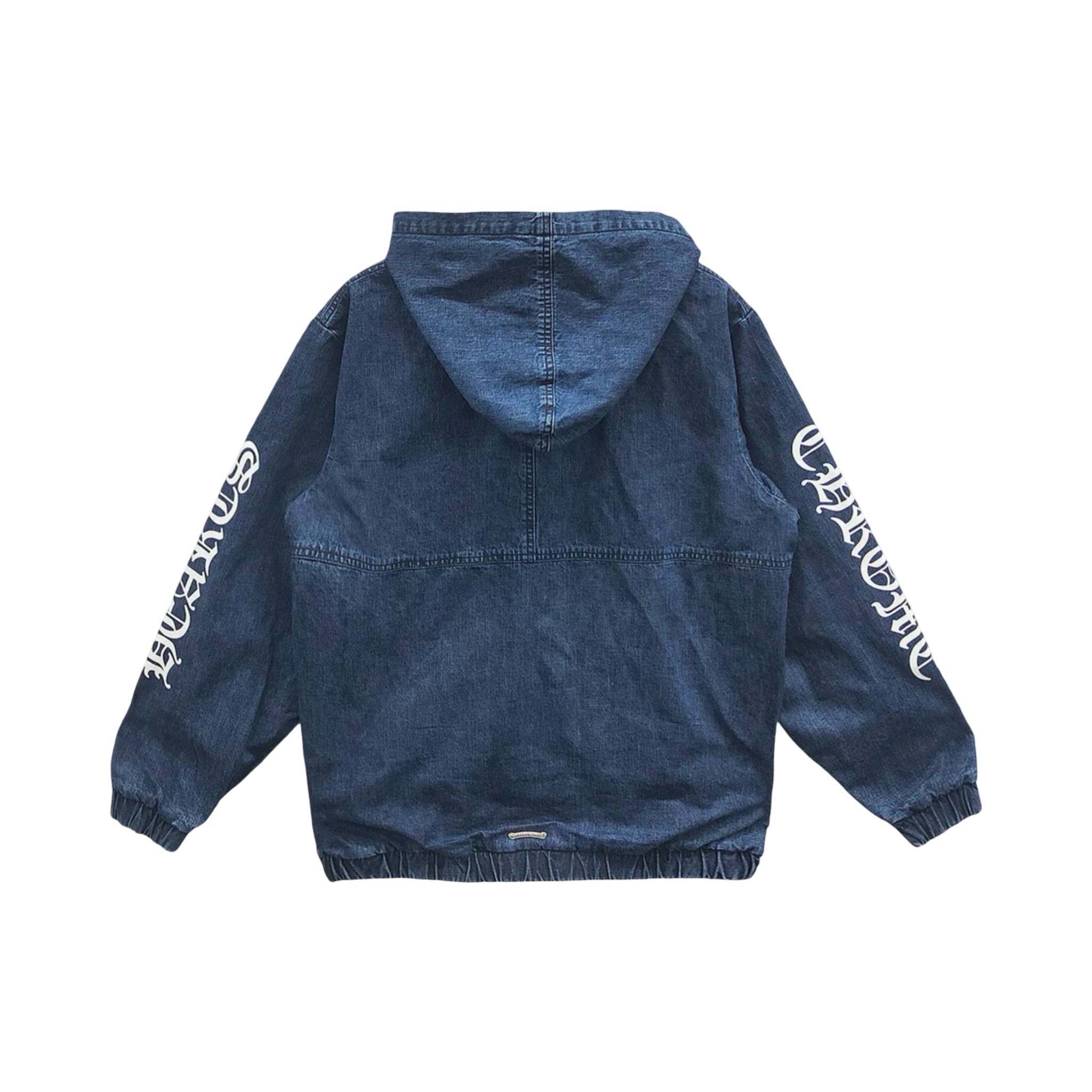 Chrome Hearts White Triple Cross Denim Zip Jacket