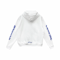 Chrome Hearts Blue Vertical Logo Zip Up Hoodie White