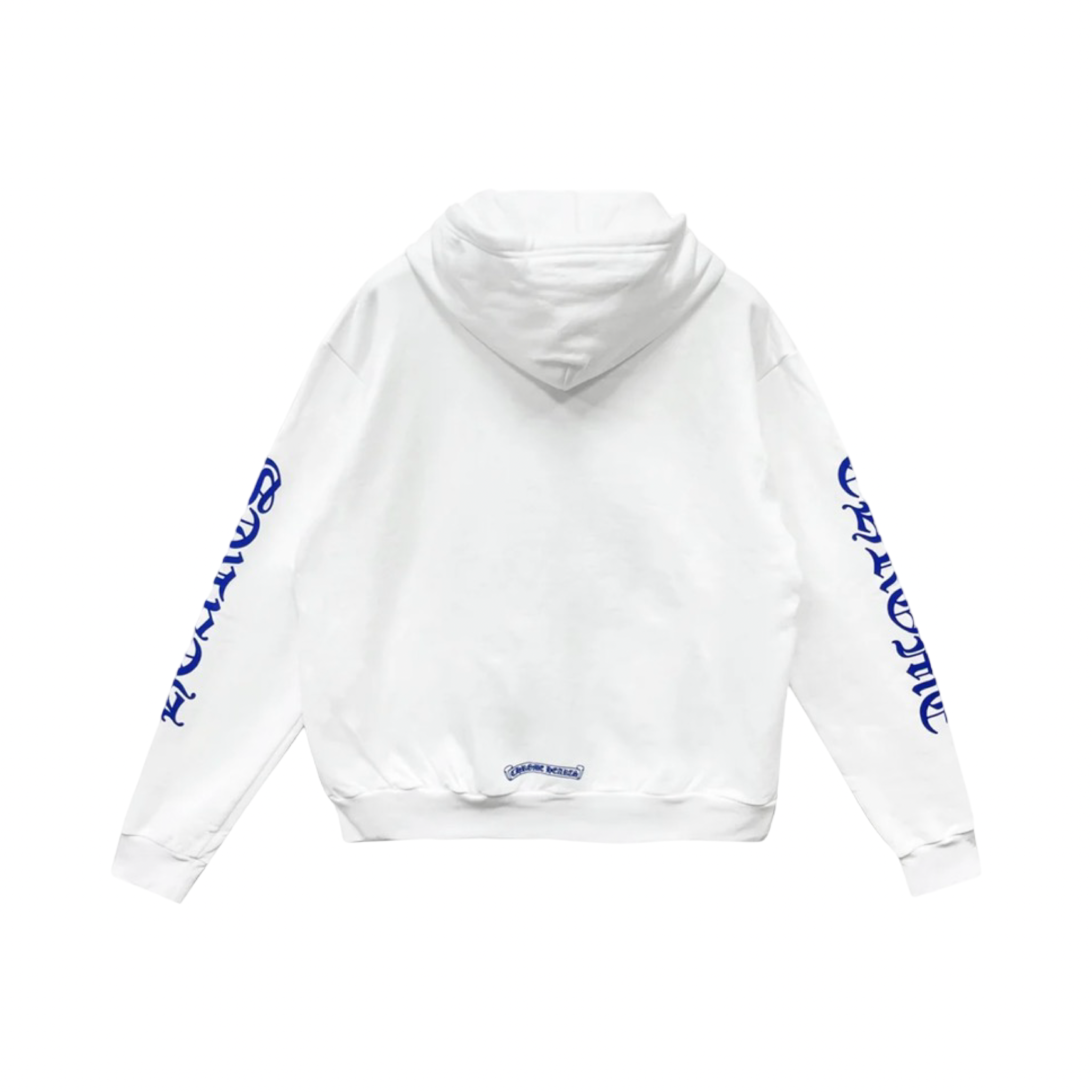 Chrome Hearts Blue Vertical Logo Zip Up Hoodie White