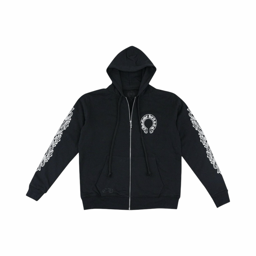 Chrome Hearts Floral Horseshoe Zip Up Black