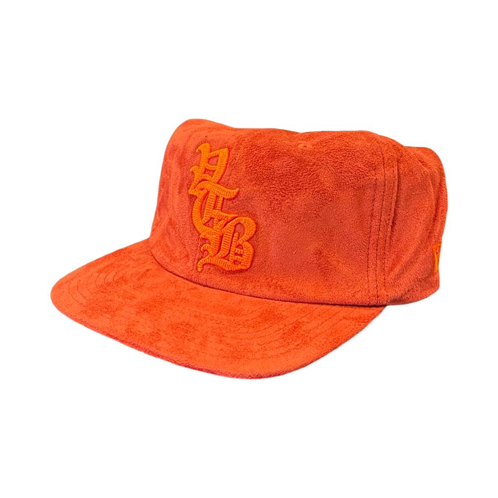 Vertabrae Logo Embroidered  Suede Snapback Red
