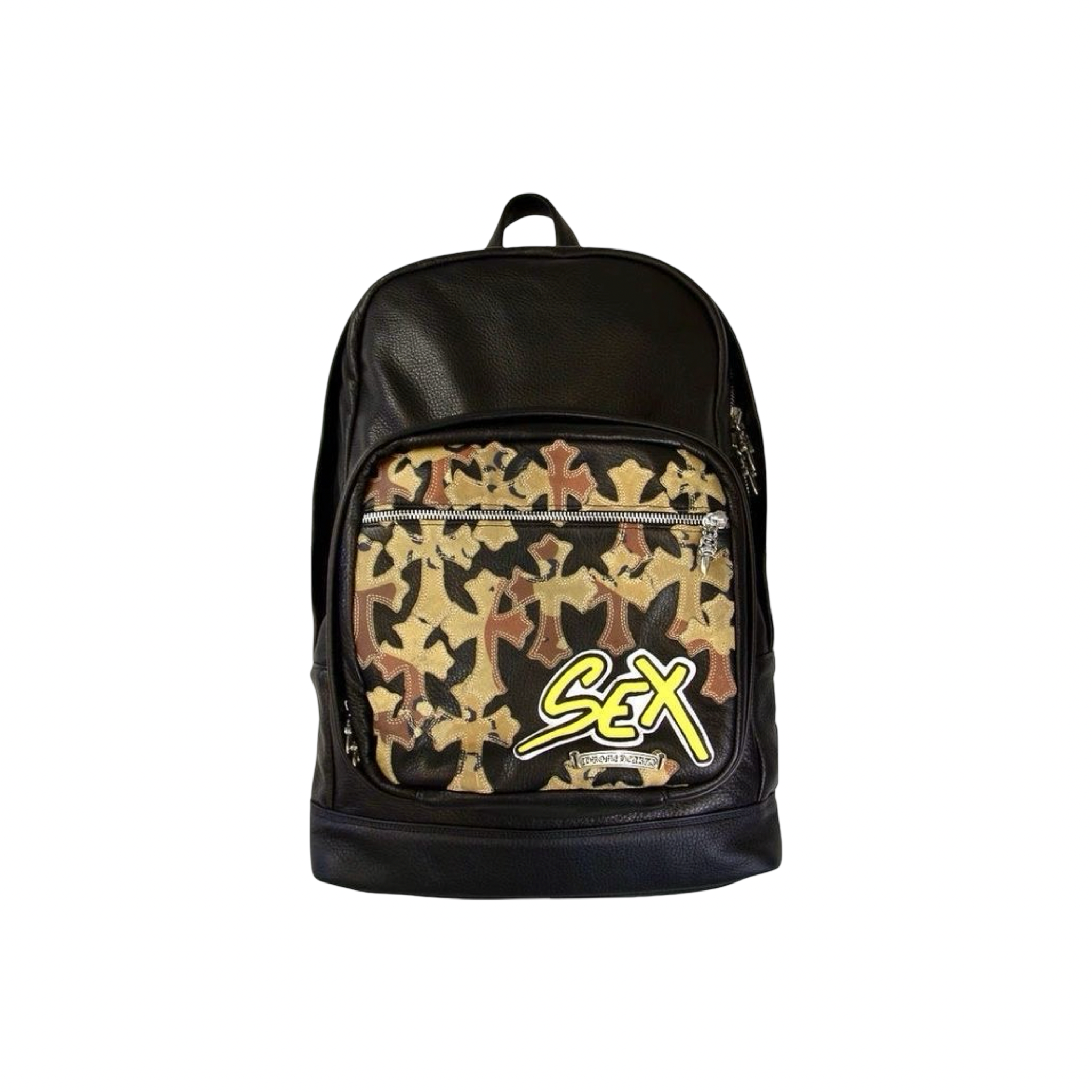 Chrome Hearts Desert Camo Patch Leather Backpack Black