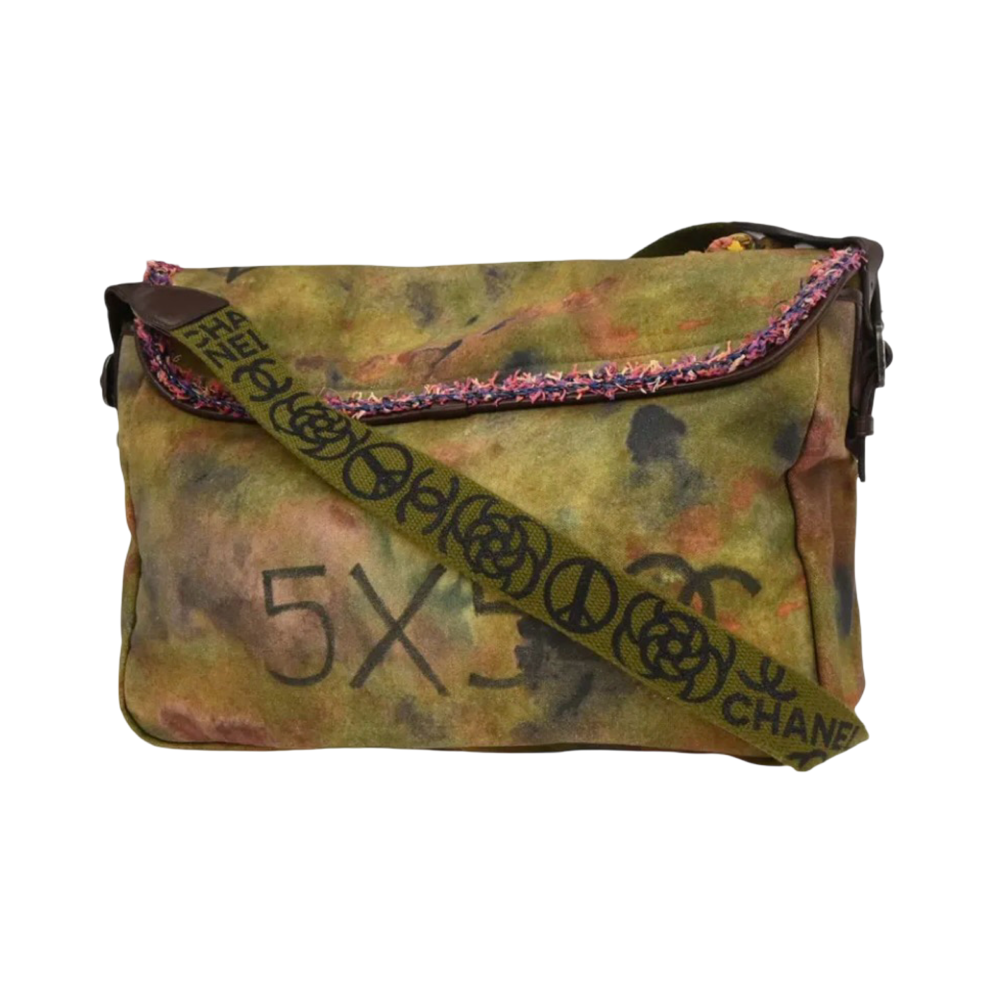 Chanel Graffiti Souvenir Cross Body Bag Green
