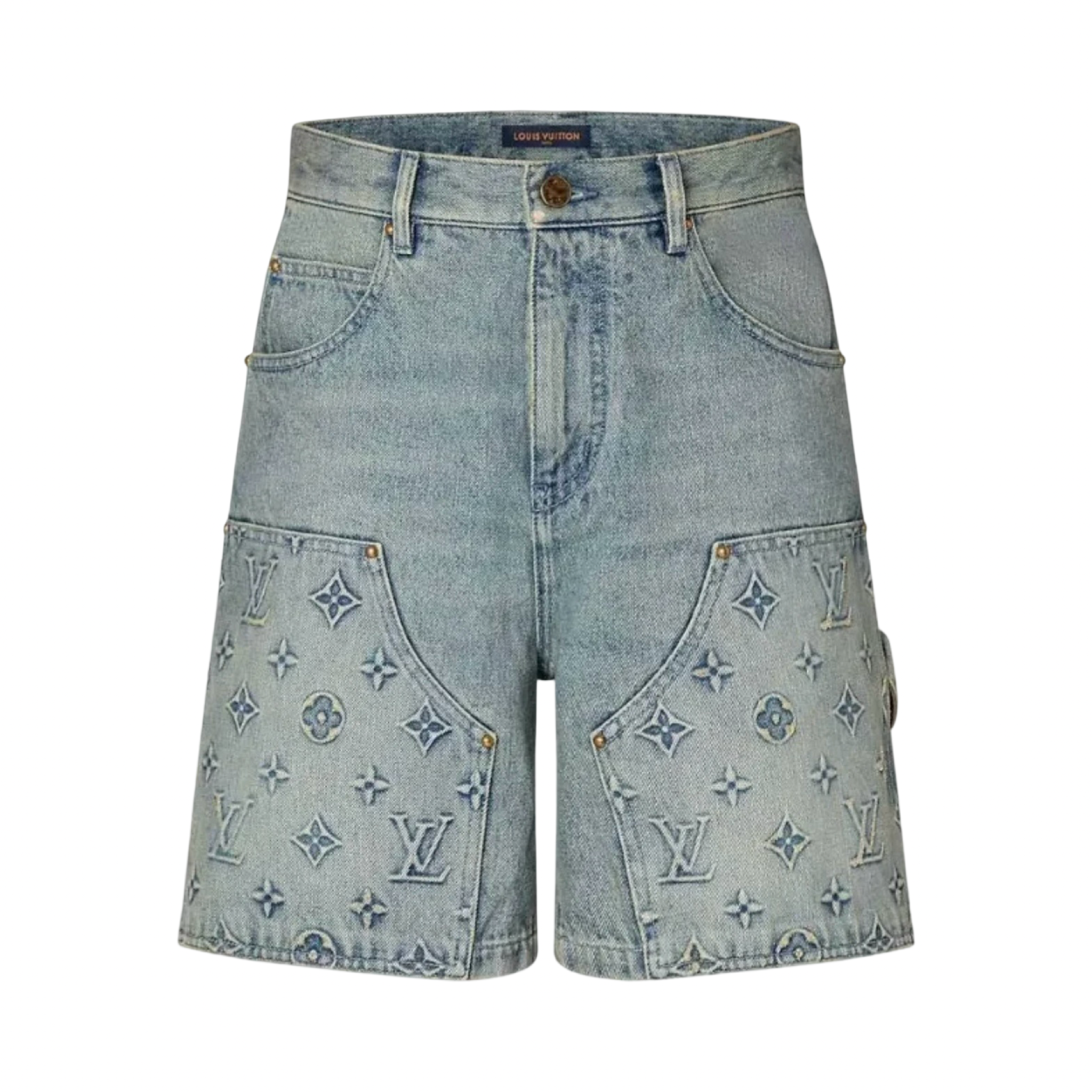 Louis Vuitton Carpenter Light Blue Wash Denim Shorts