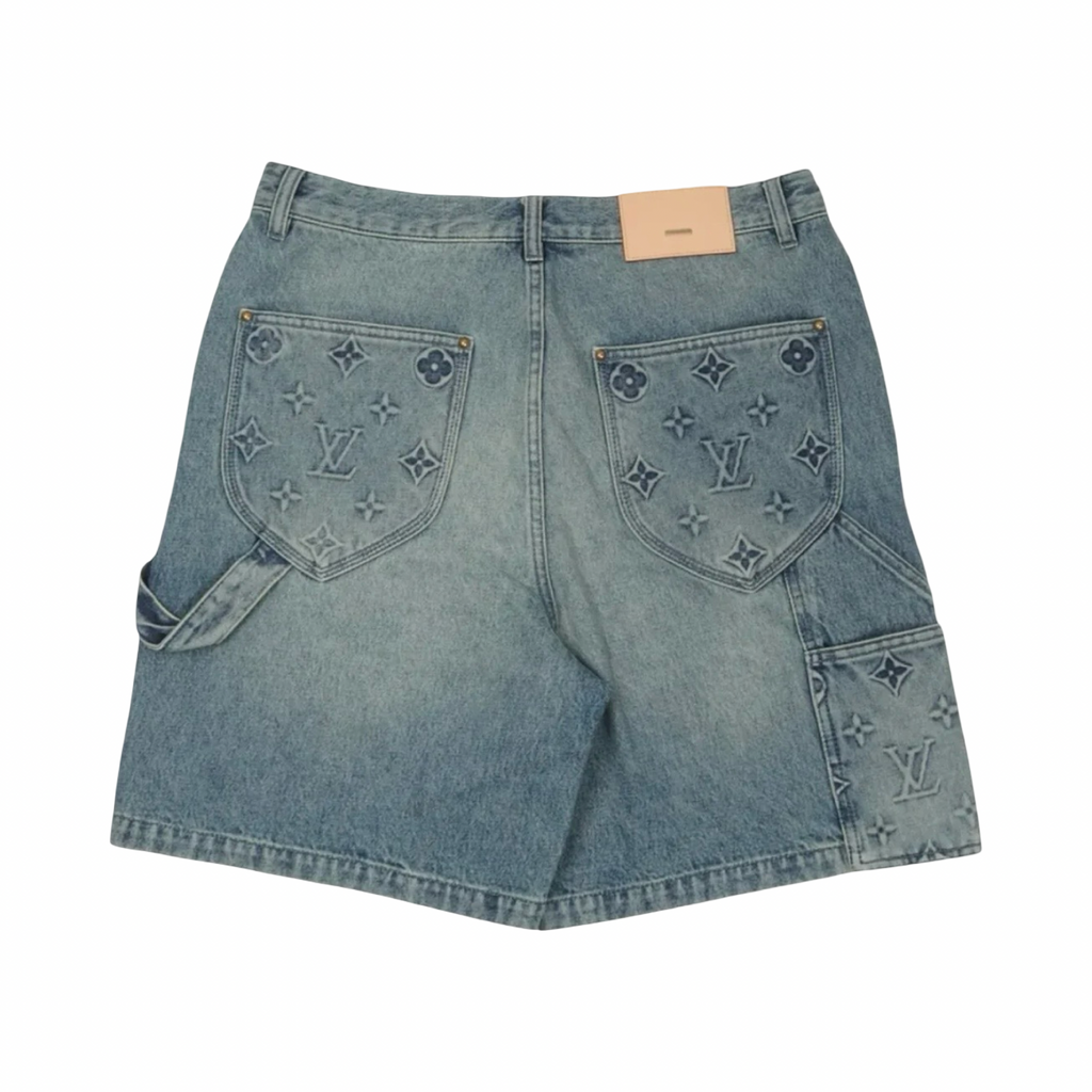 Louis Vuitton Carpenter Light Blue Wash Denim Shorts