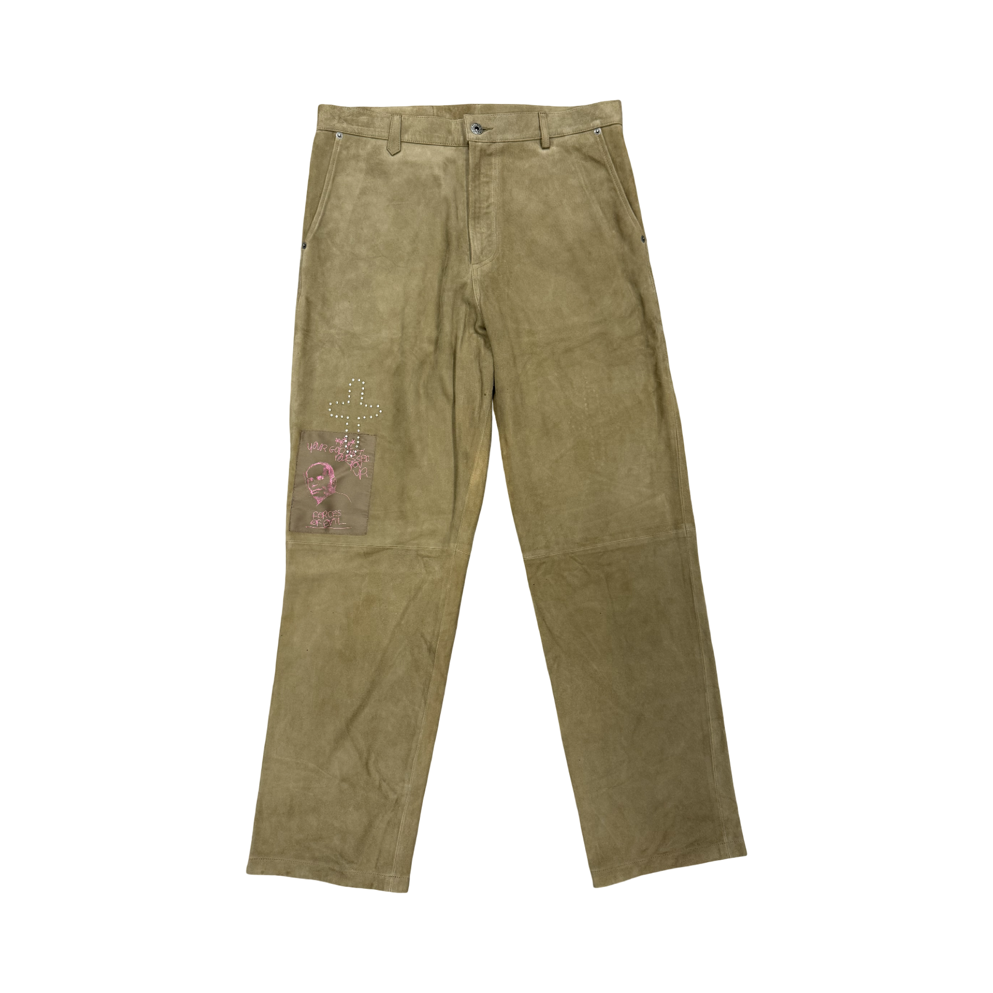 Paly Hollywood Lamb Leather Pants Brown