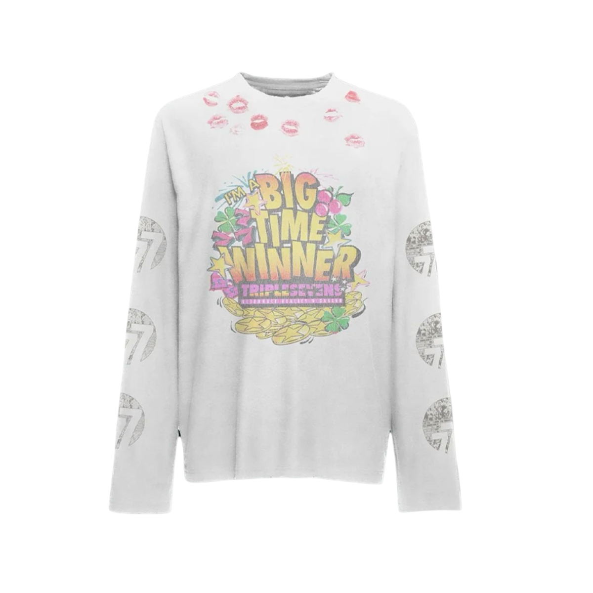 Triple Sevens Lucky Kiss Longsleeve White