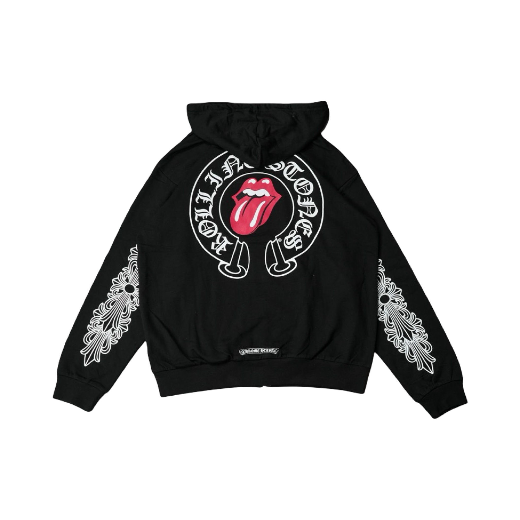Chrome Hearts Rolling Stone Floral Cross Zip Black