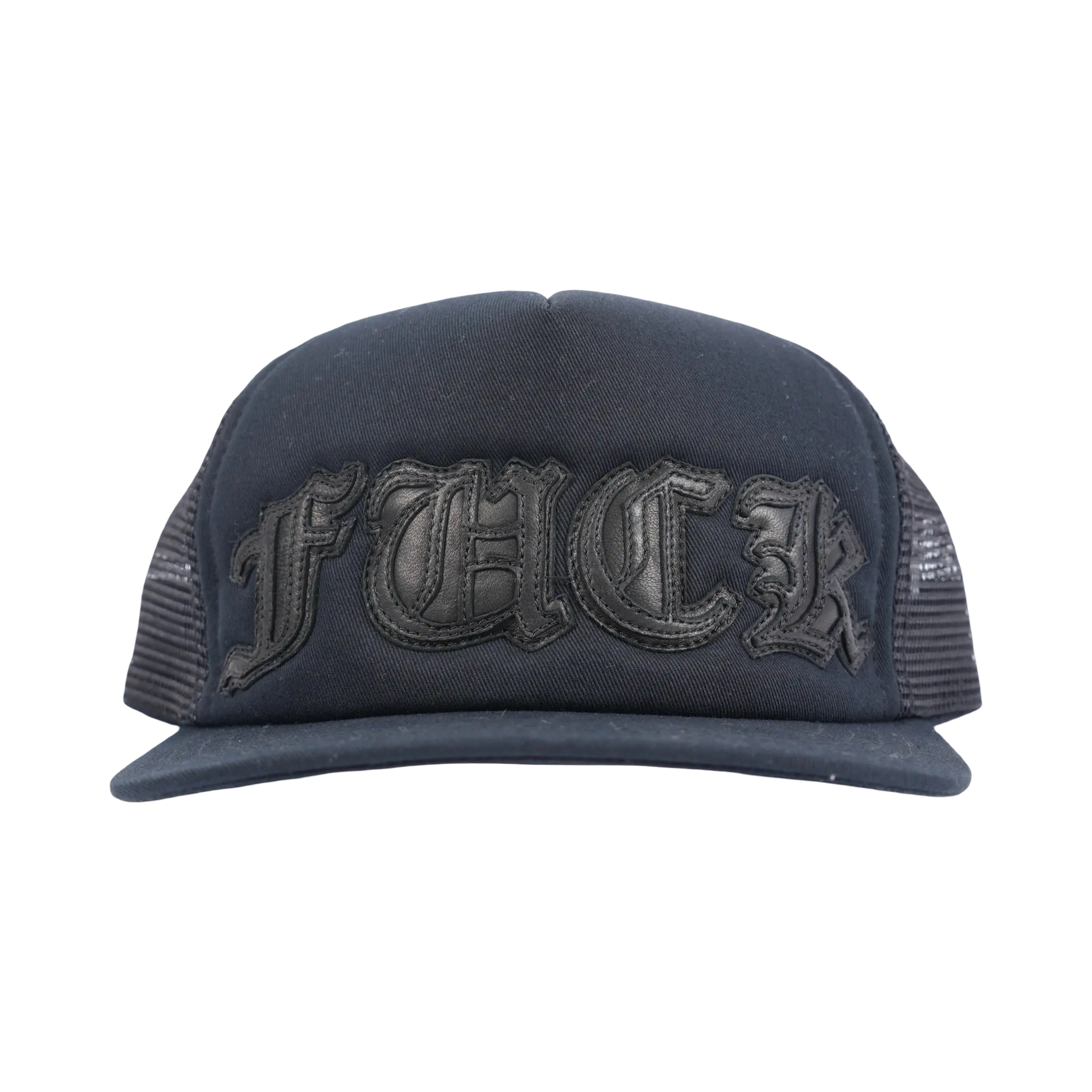 Chrome Hearts Fuck Patch Trucker Hat Black/Black