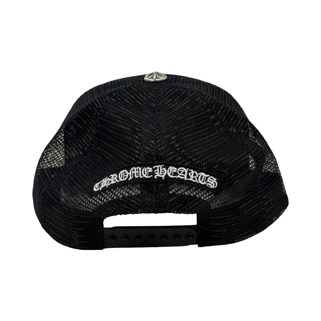 Chrome Hearts Black Calf Hair Triple Cross Trucker
