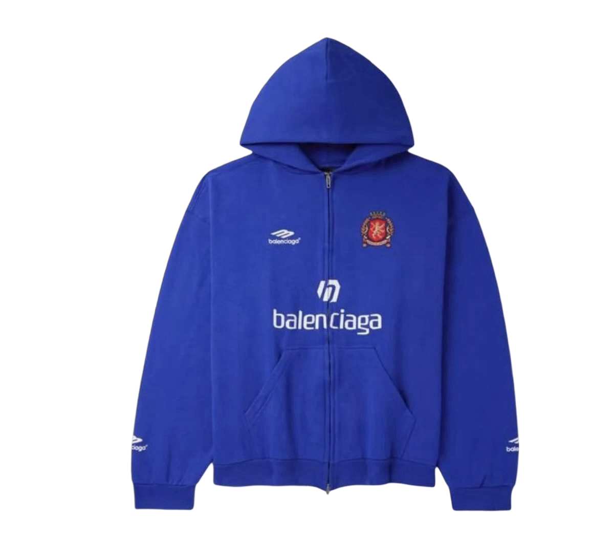 Balenciaga Manchester United Zip Up Hoodie Blue