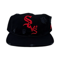 Triple Sevens Distressed Fitted Cap Distressed Black/Red