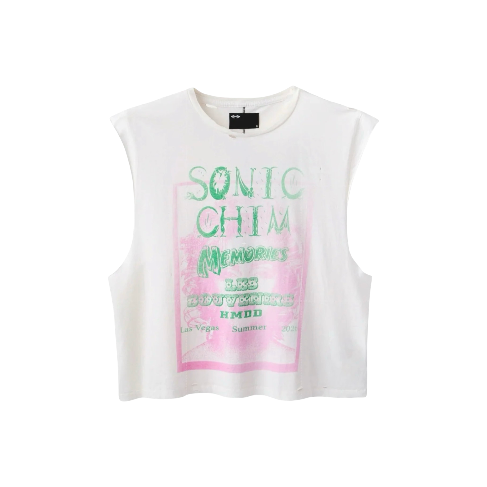 Happy Memories Don't Die Vegas Cut Off Tee White
