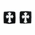Chrome Hearts Leather Wristband Black/White