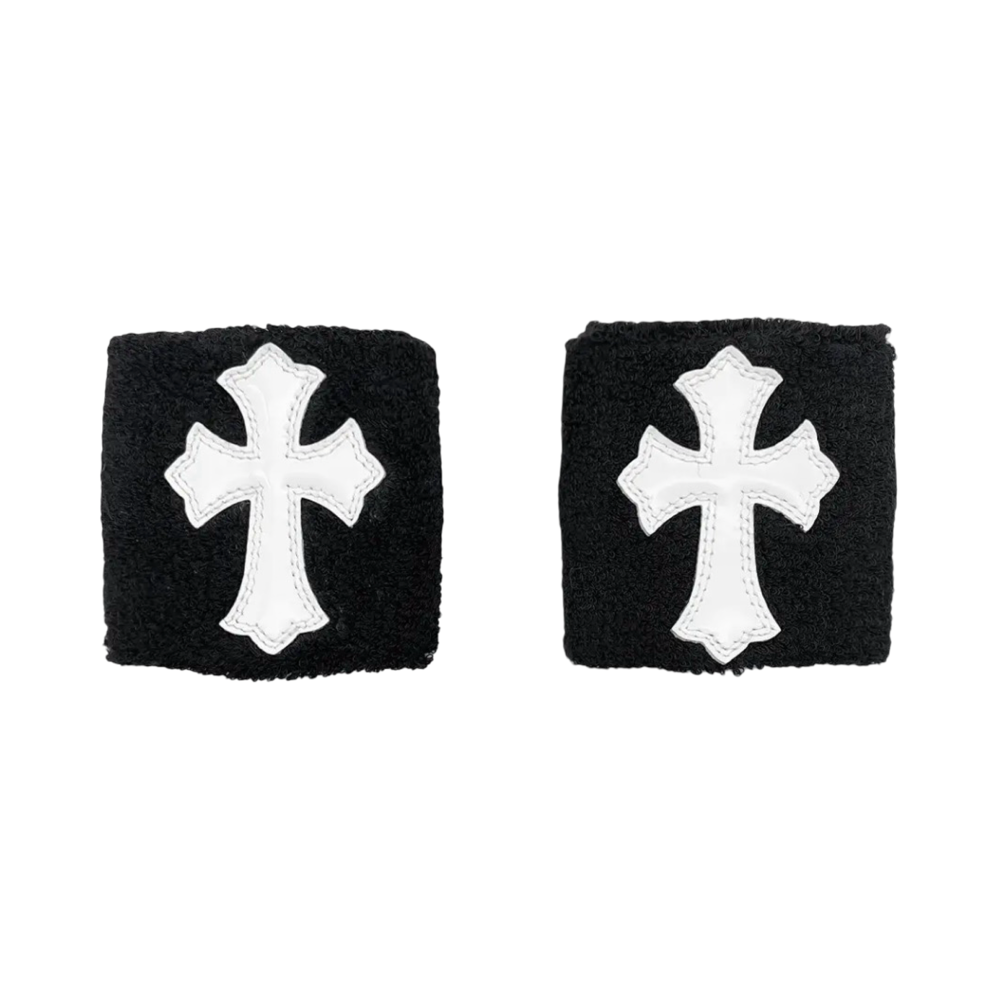 Chrome Hearts Leather Wristband Black/White