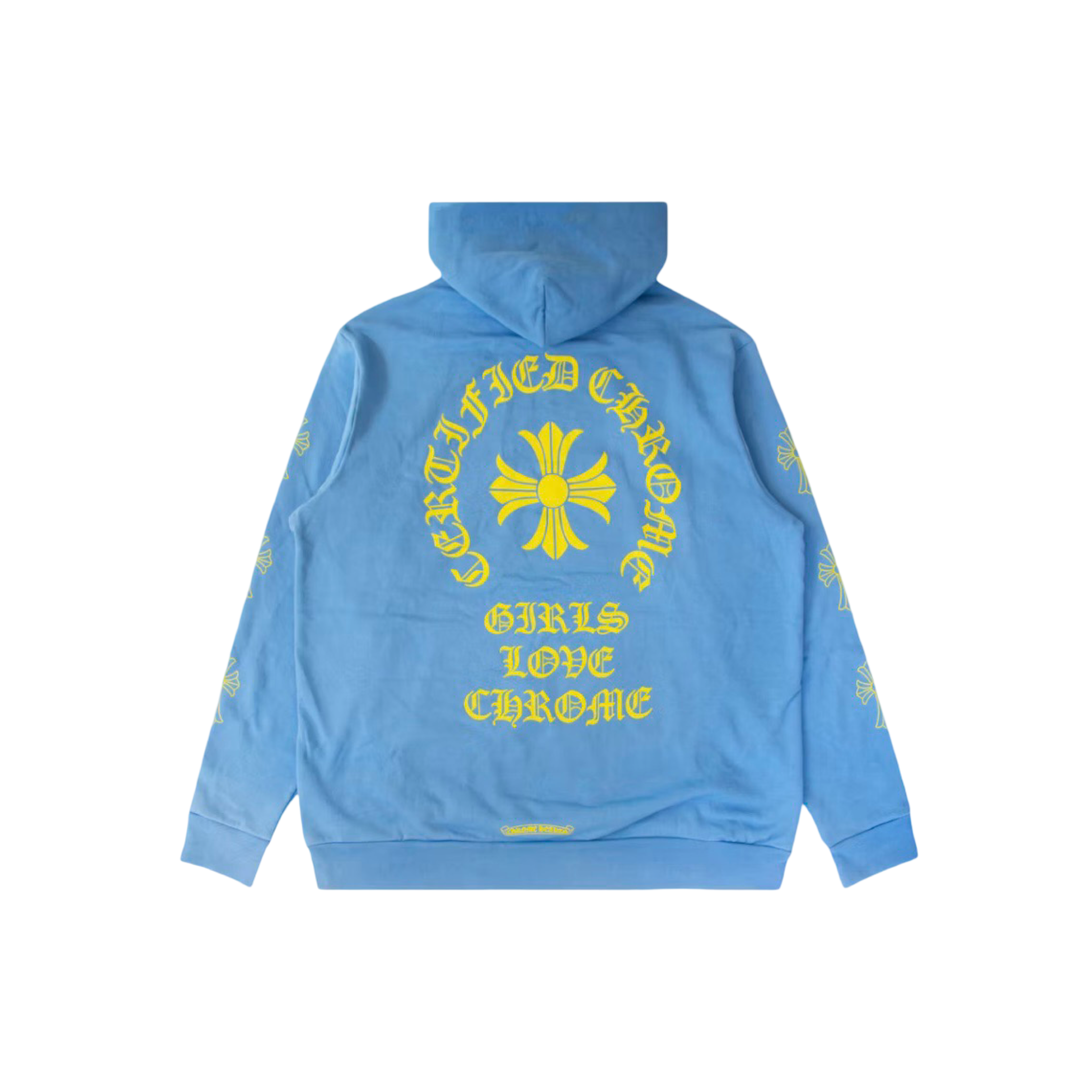 Chrome Hearts Drake CLB Girls Love Chrome Hoodie Blue/Yellow