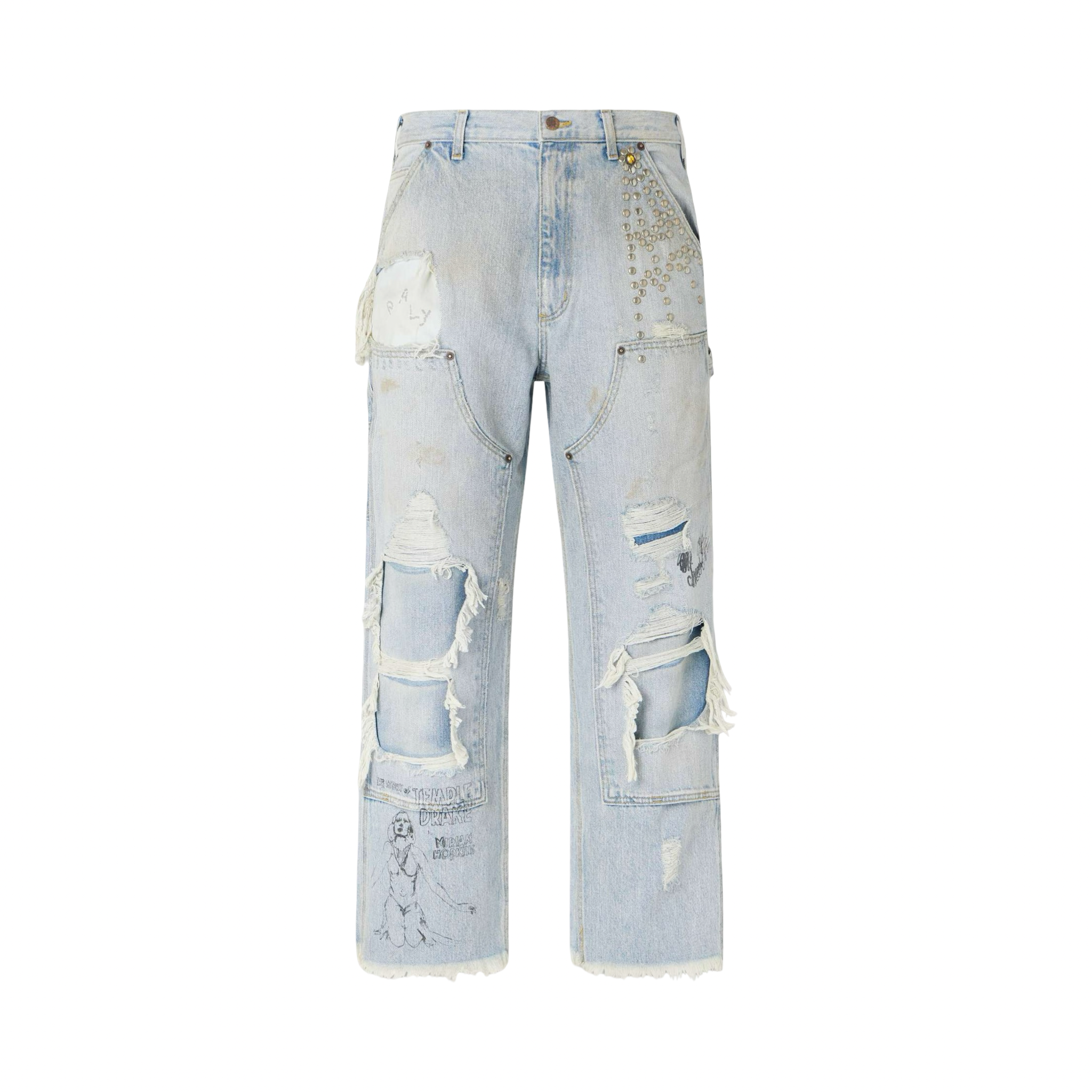 Paly Hollywood Studded Straight Leg Jeans