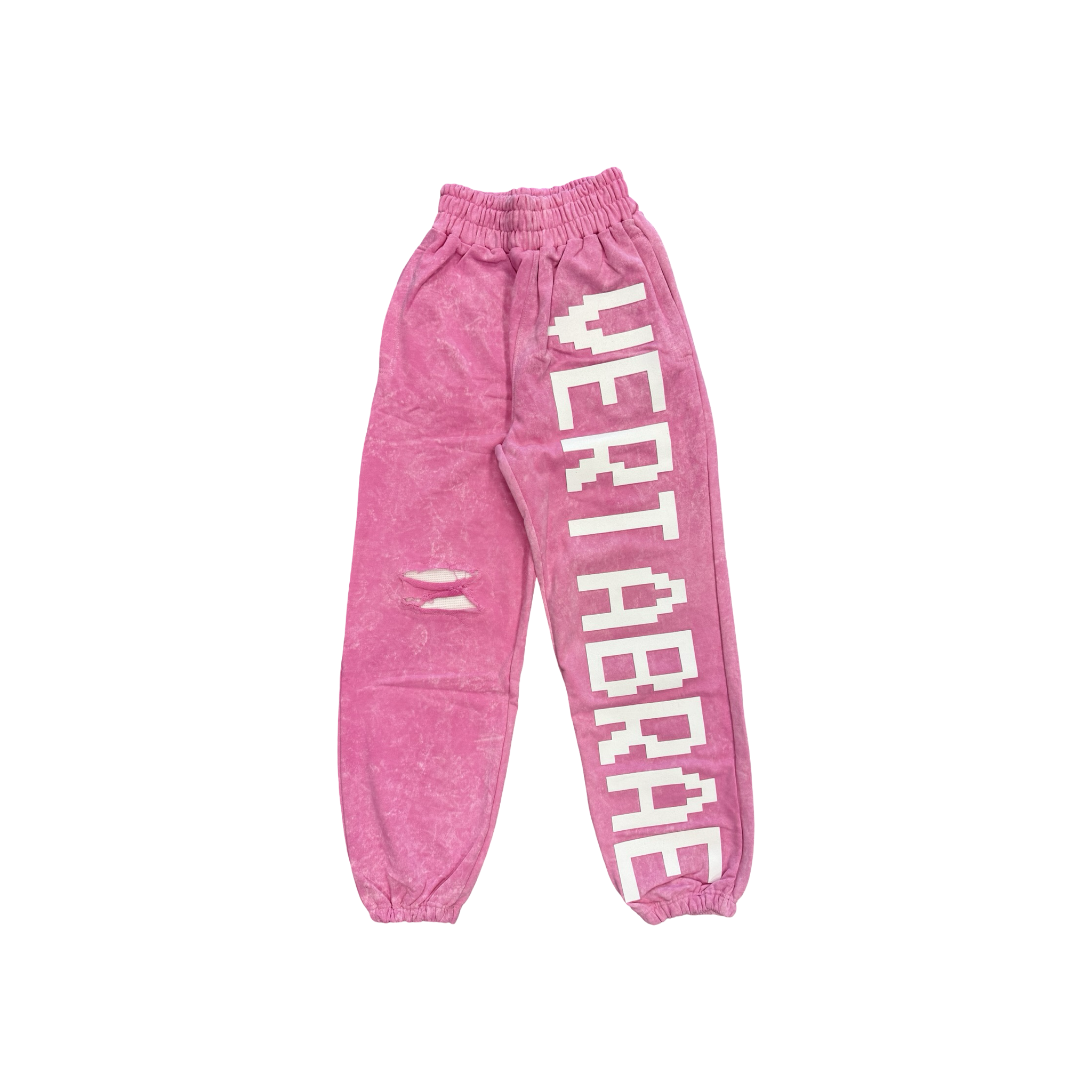 Vertabrae Logo Pink White Sweats