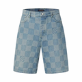 Louis Vuitton Damier 3D Light Denim Shorts