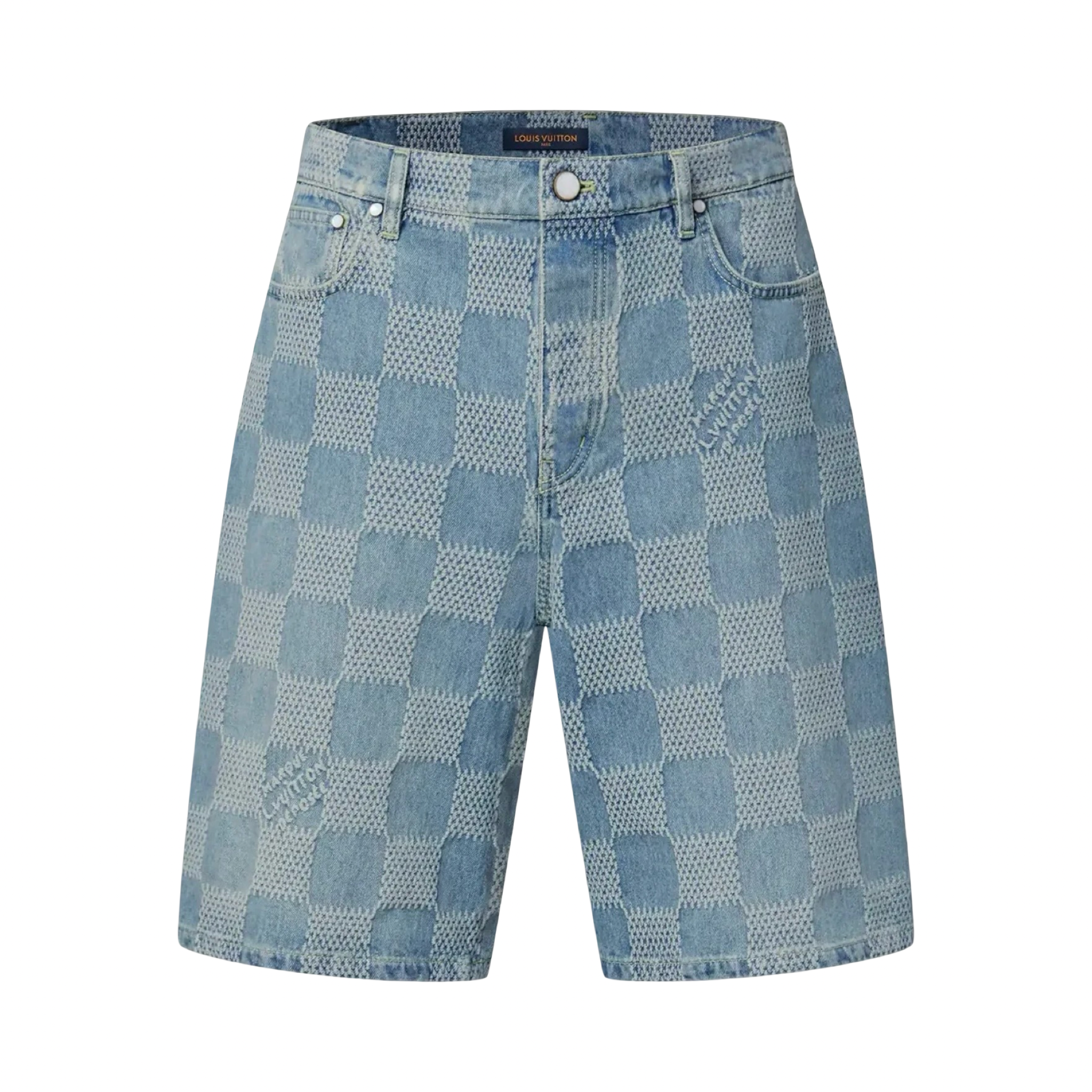Louis Vuitton Damier 3D Light Denim Shorts