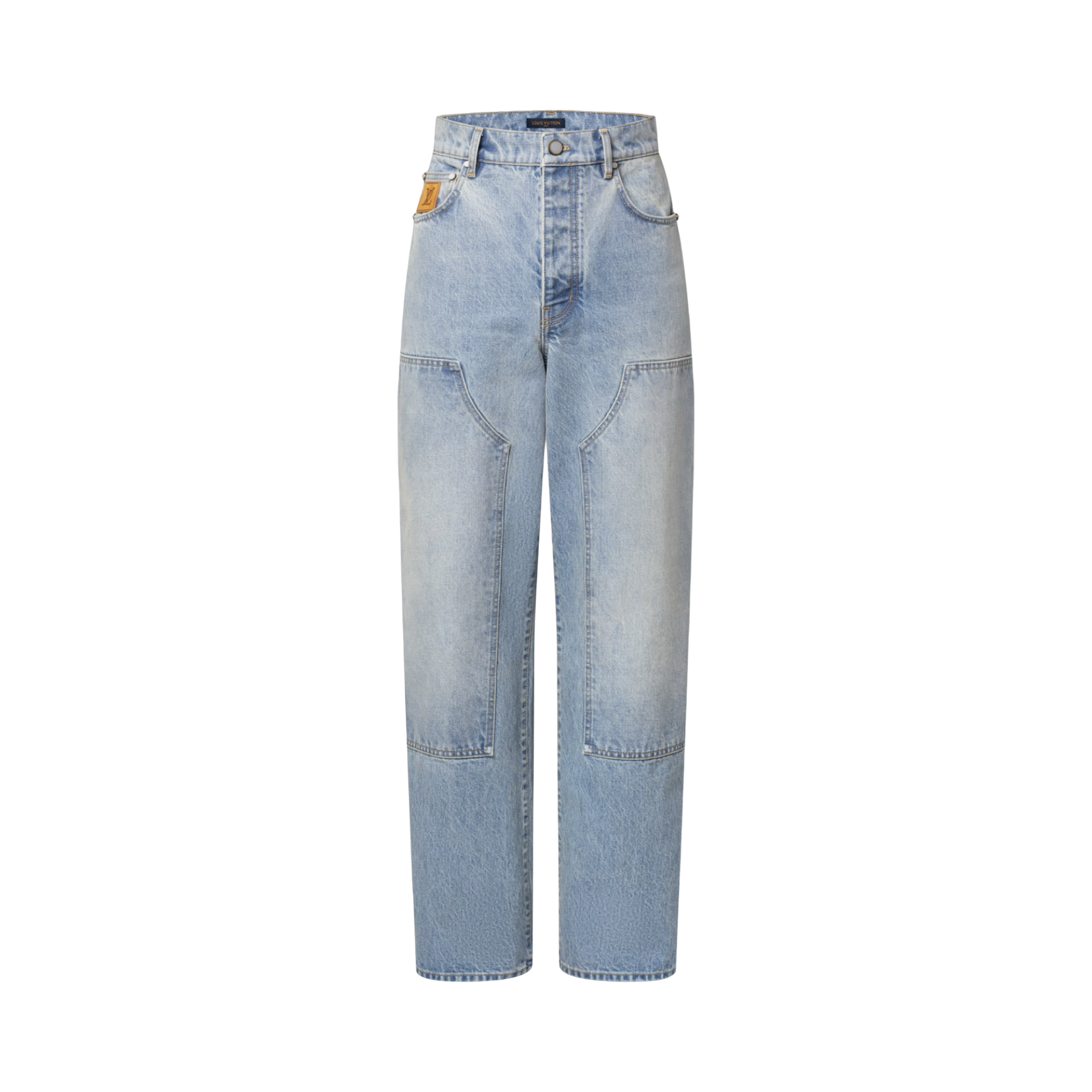 Louis Vuitton Icons Double Knee  Washed Indigo Jeans