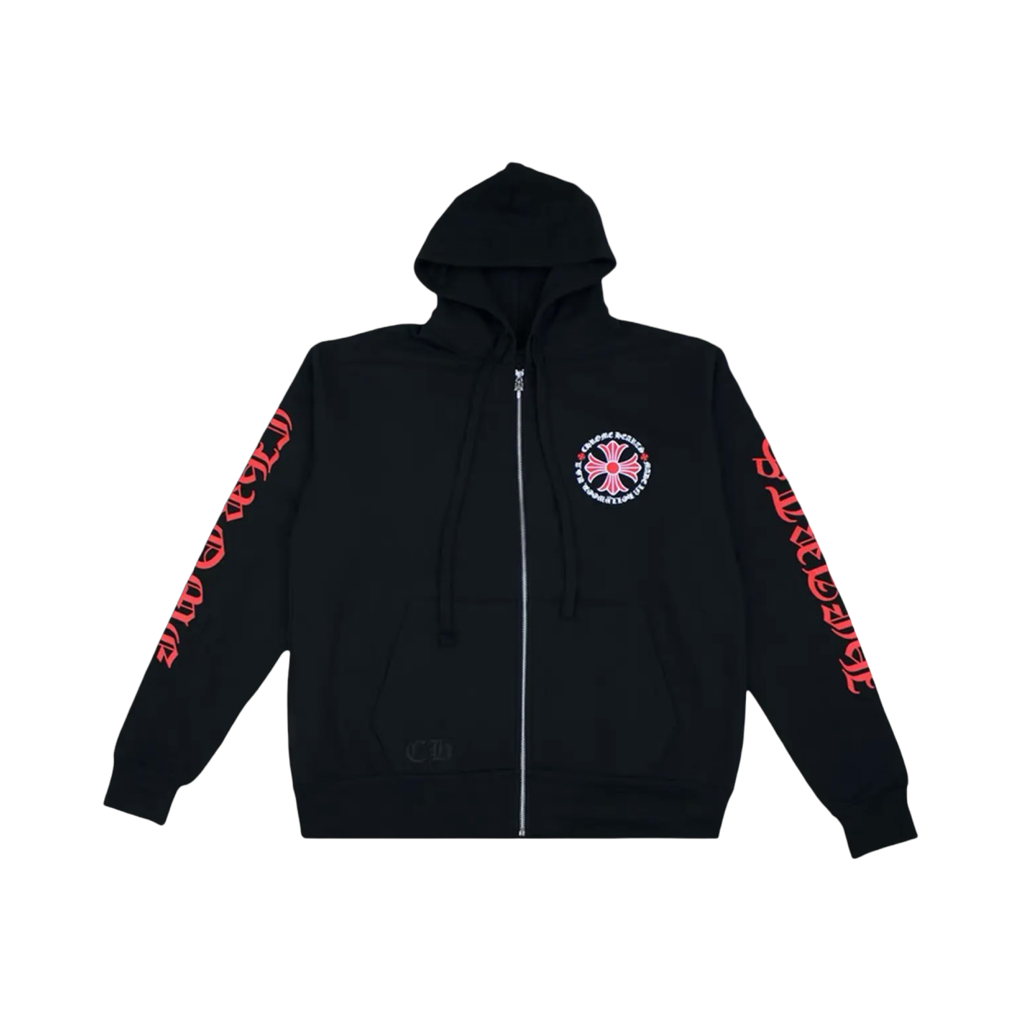 Chrome Hearts Made In Hollywood Red Plus Cross Zip Up Black