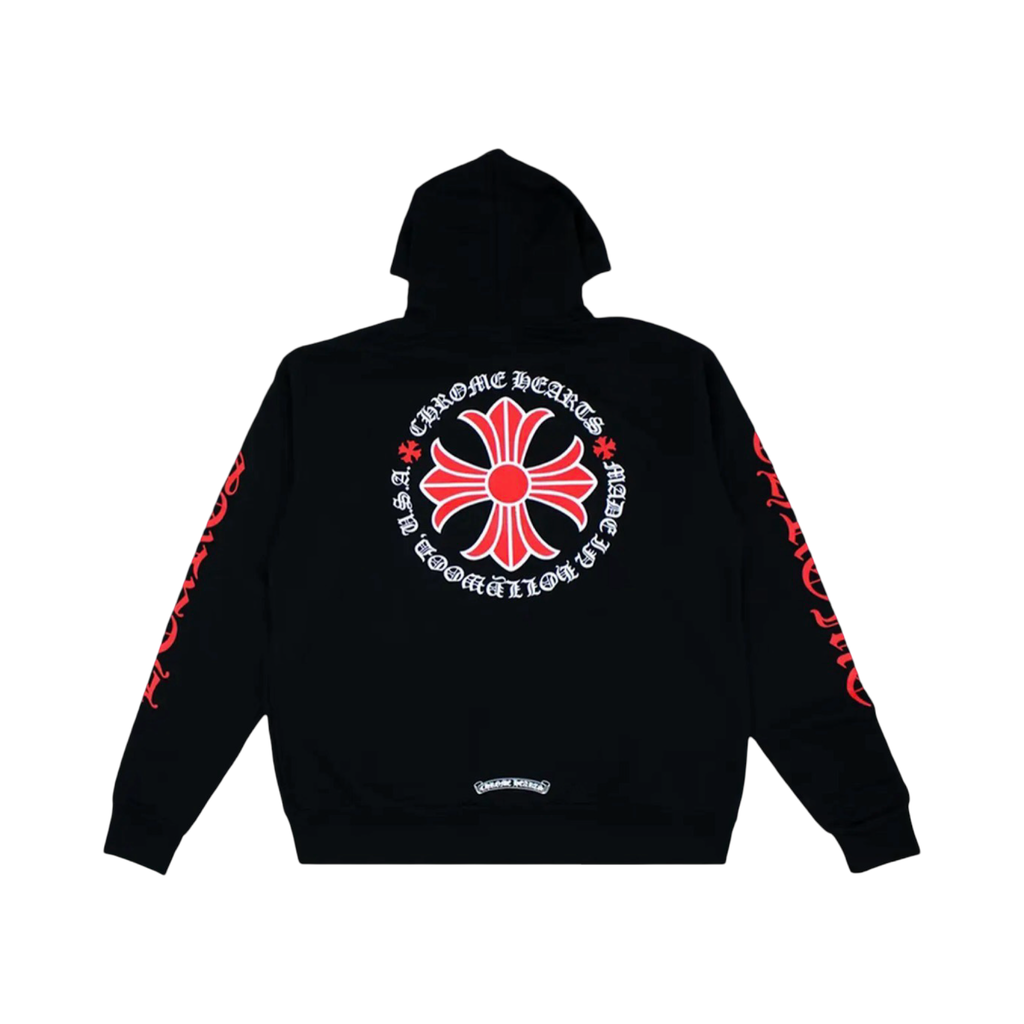 Chrome Hearts Made In Hollywood Red Plus Cross Zip Up Black