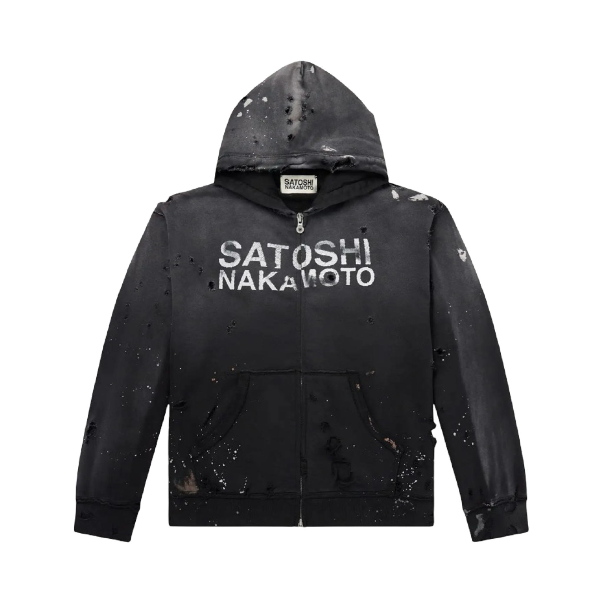 Satoshi Nakamoto Luke Fleeced Zip Up Black