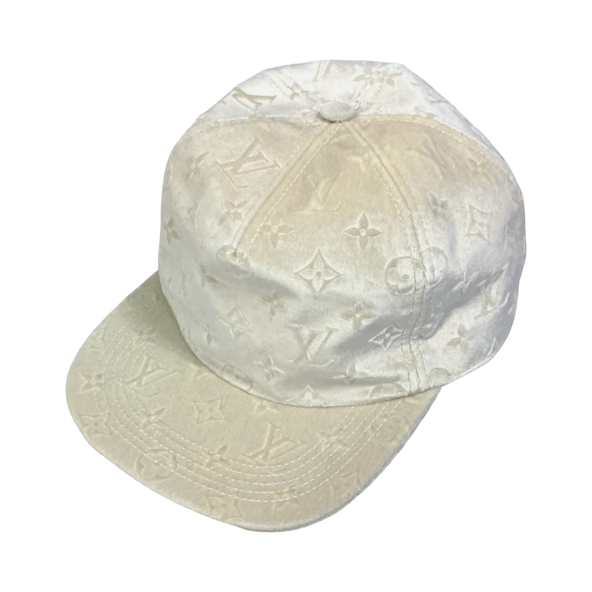 Louis Vuitton Monogram Velvet Hat Cream
