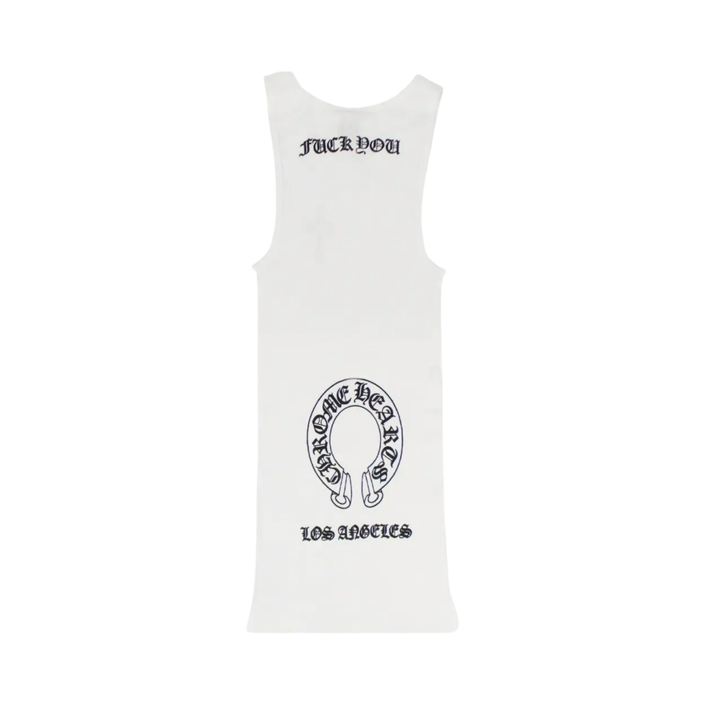 Chrome Hearts Dagger Horseshoe Fuck You Tank Top White
