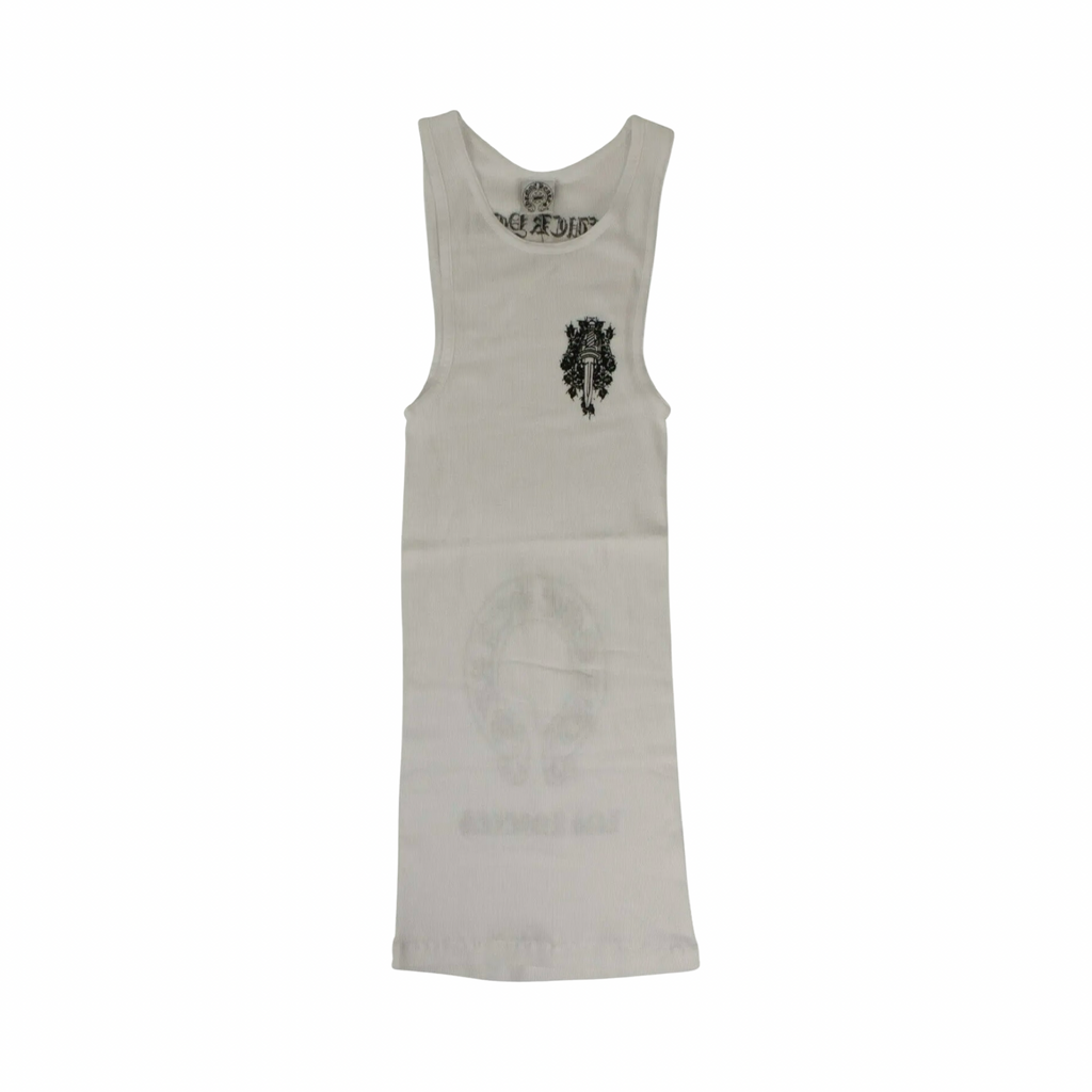 Chrome Hearts Dagger Horseshoe Fuck You Tank Top White