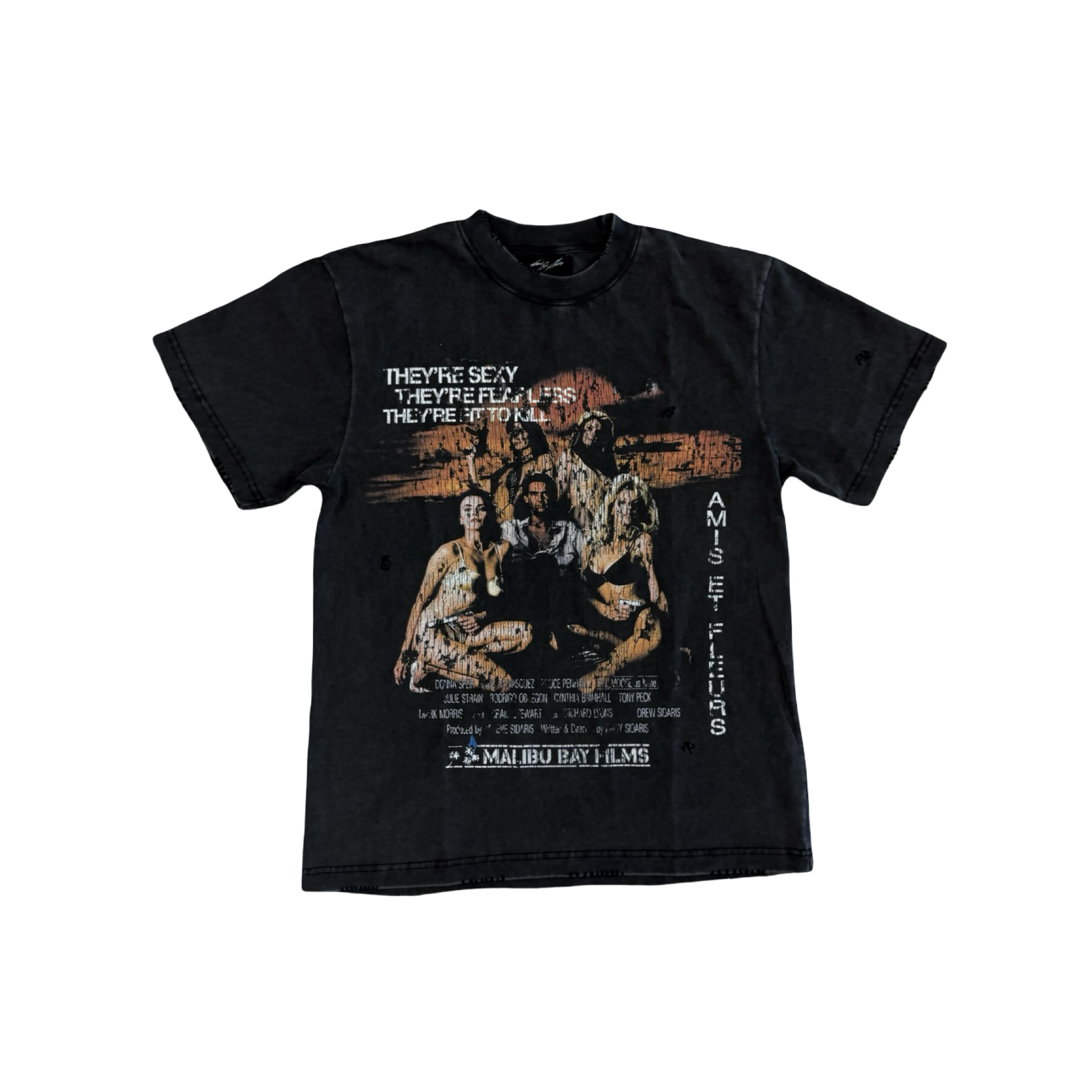 Amis Et Fleurs Malibu Films Tee Black