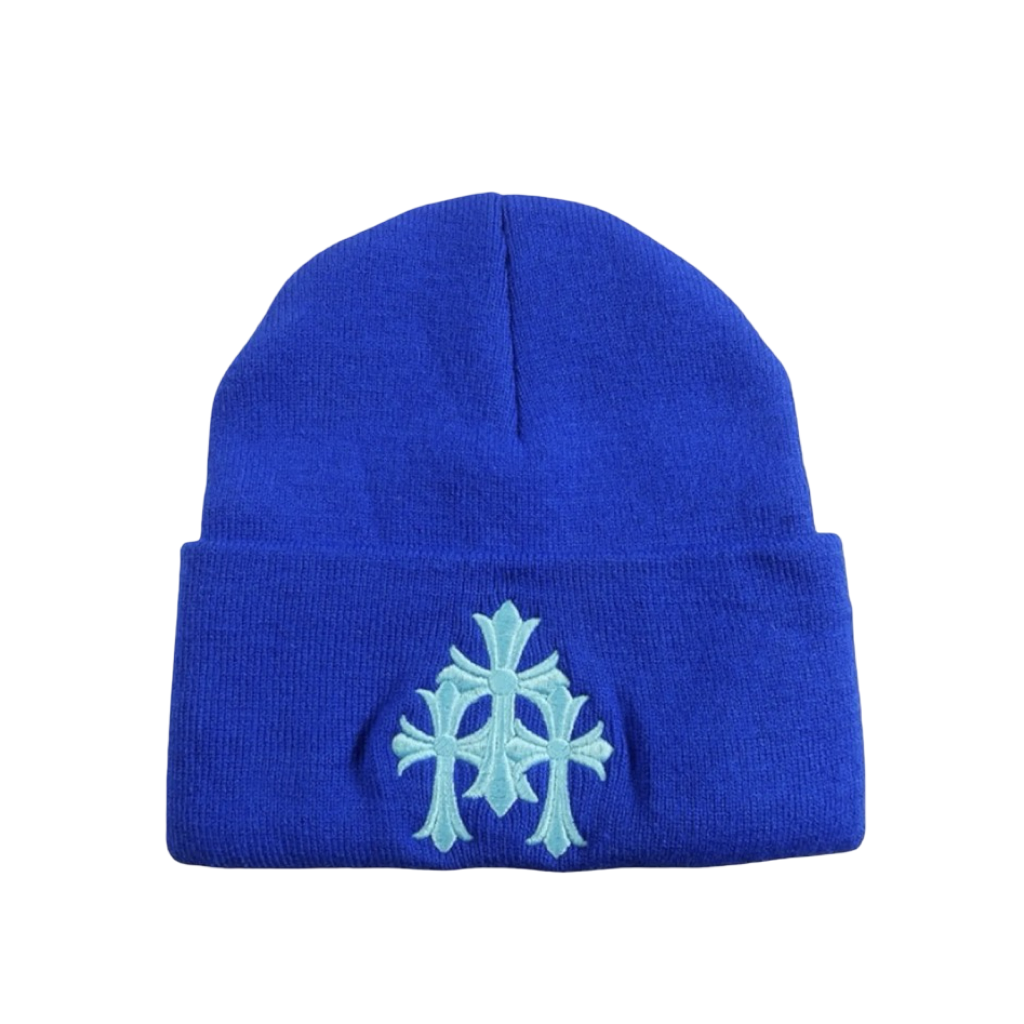 Chrome Hearts Embroidered Triple Cross Beanie Blue