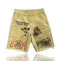 Amis Et Fleurs Studded Carpenter Shorts Khaki