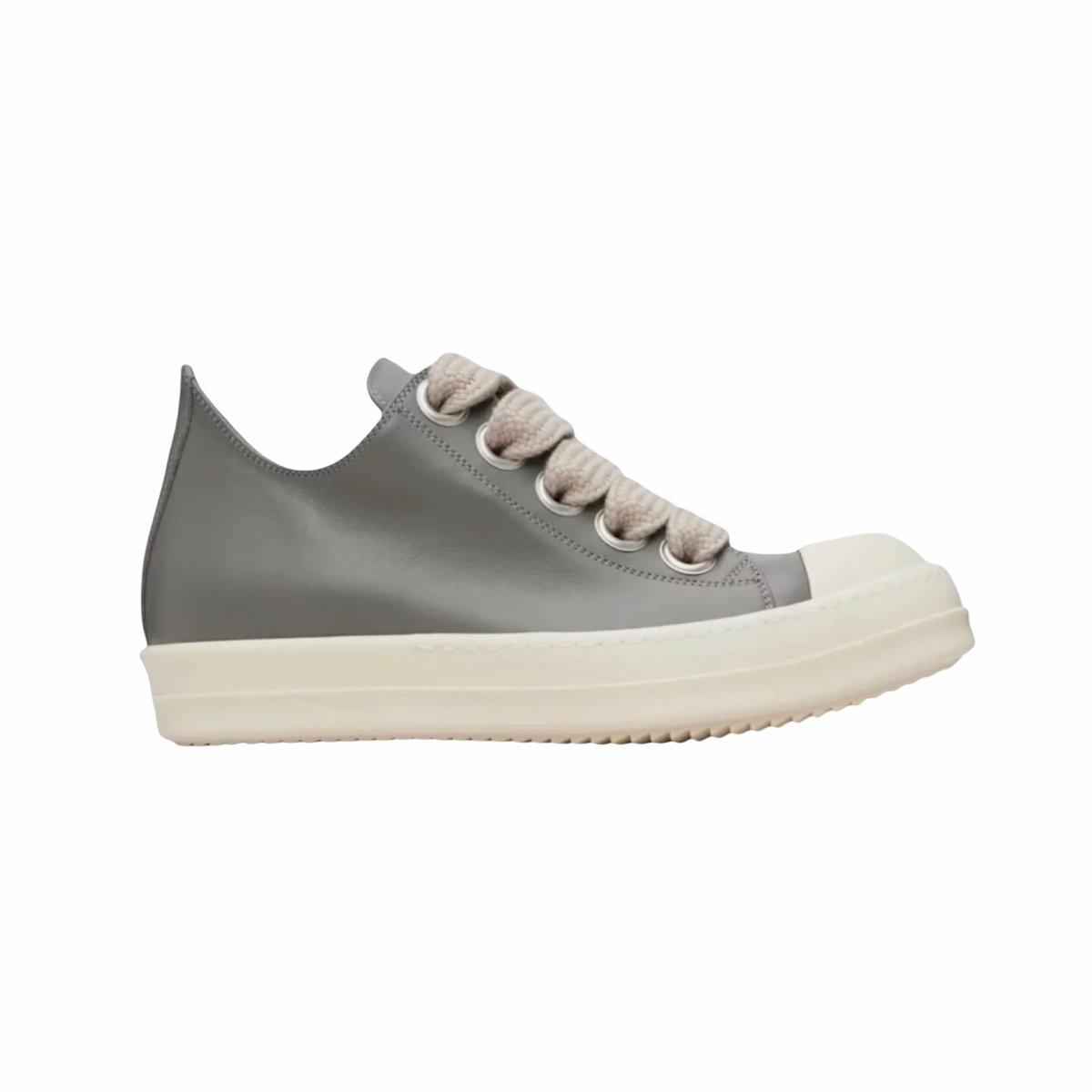 Rick Owens Leather Jumbo Lace Low Euca/Milk