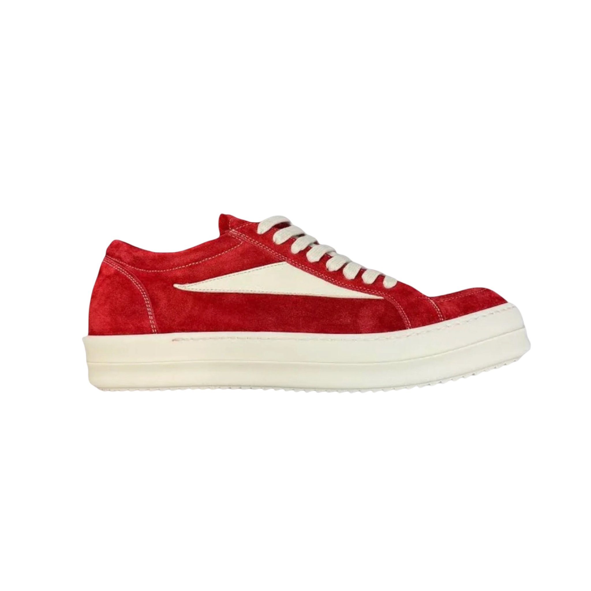Rick Owens Suede Vintage Sneaks Carnelian/Milk