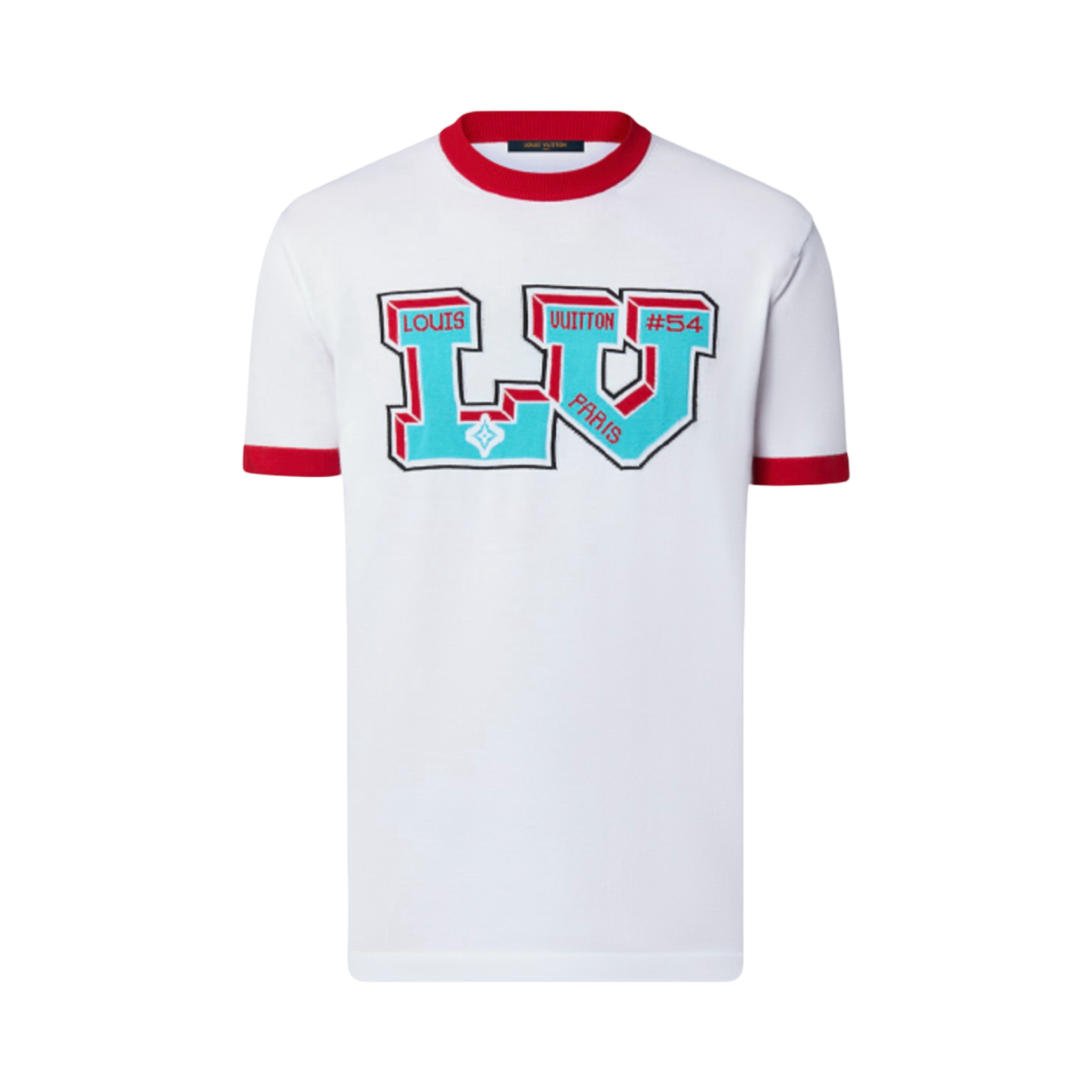 Louis Vuitton Intarsia Ringer Tee White/Red