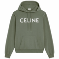 Celine Logo Olive Green Hoodie