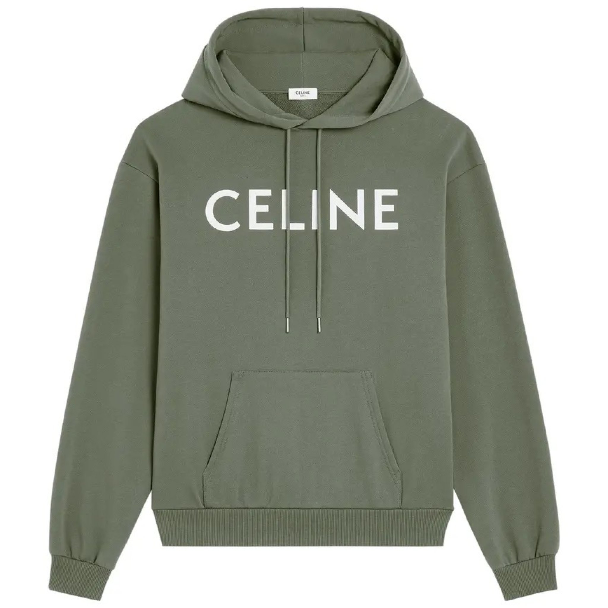 Celine Logo Olive Green Hoodie