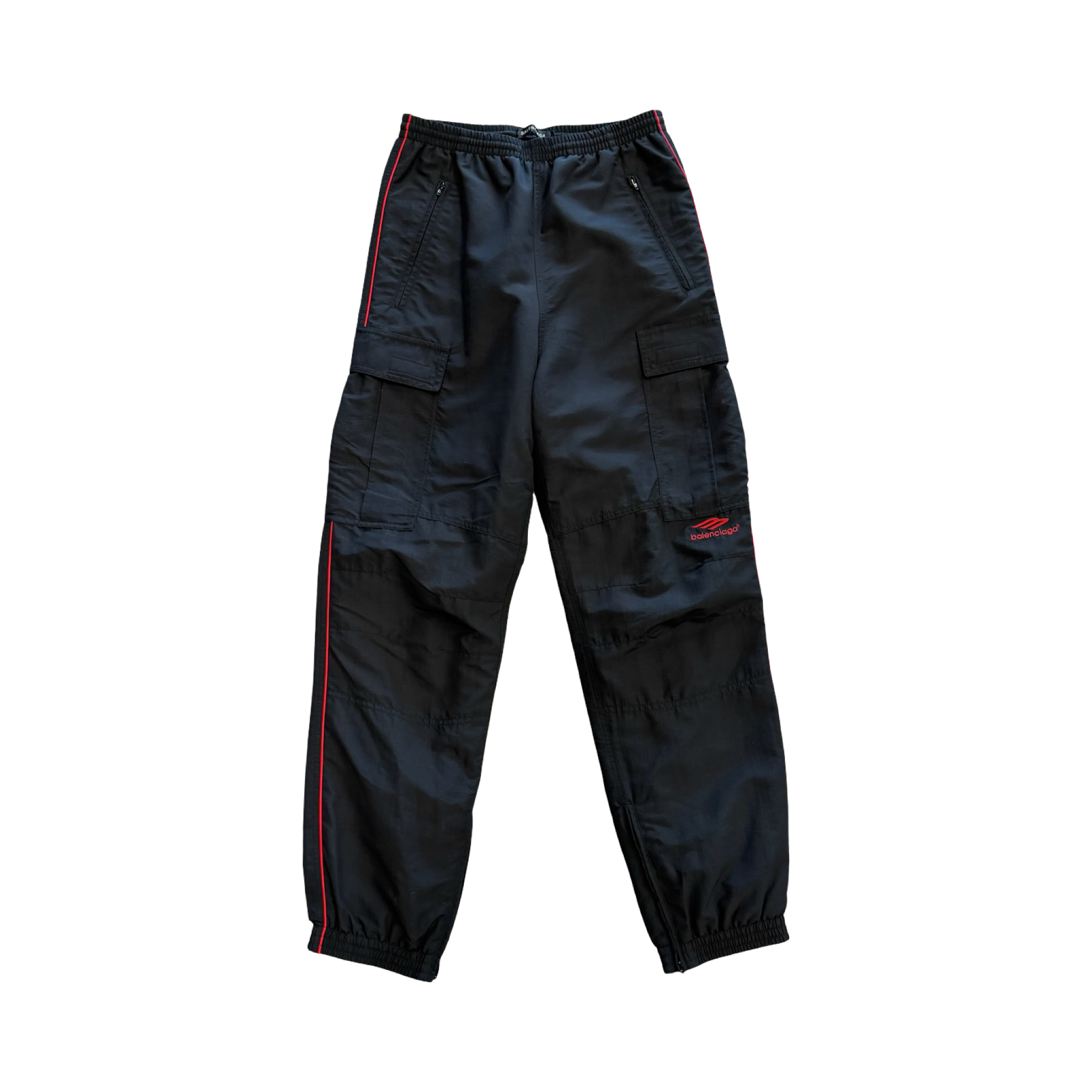 Balenciaga 3B Sports Icon Cargo Track Pants Black/Red