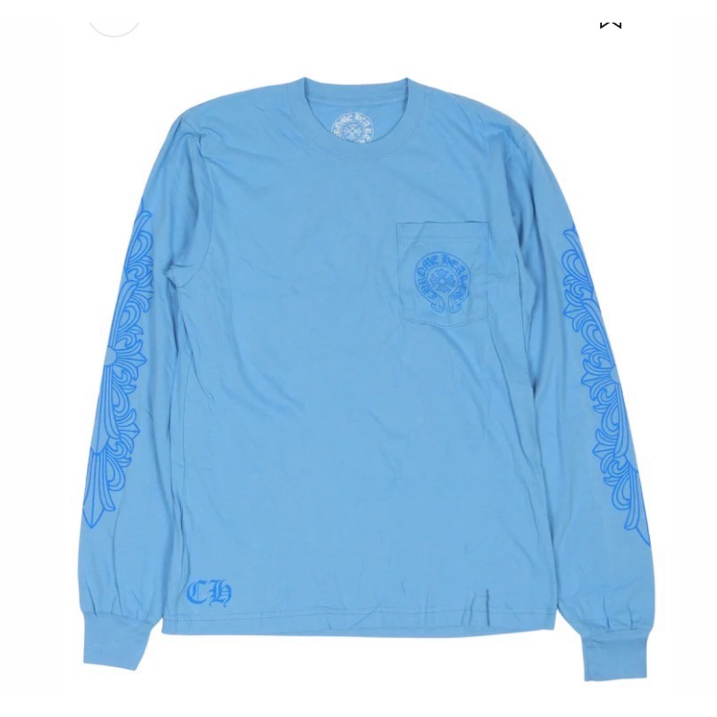 Chrome Hearts Blue Miami Horseshoe Logo Longsleeve