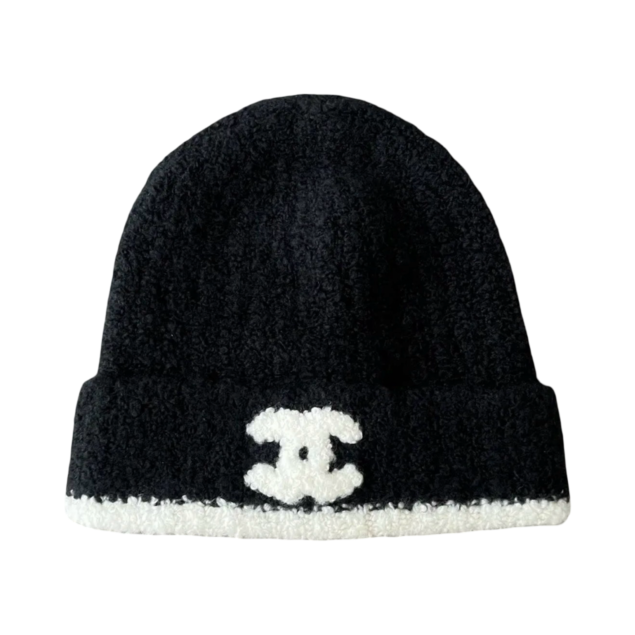 Chanel CC Logo Cashmere Wool Beanie Black/Cream